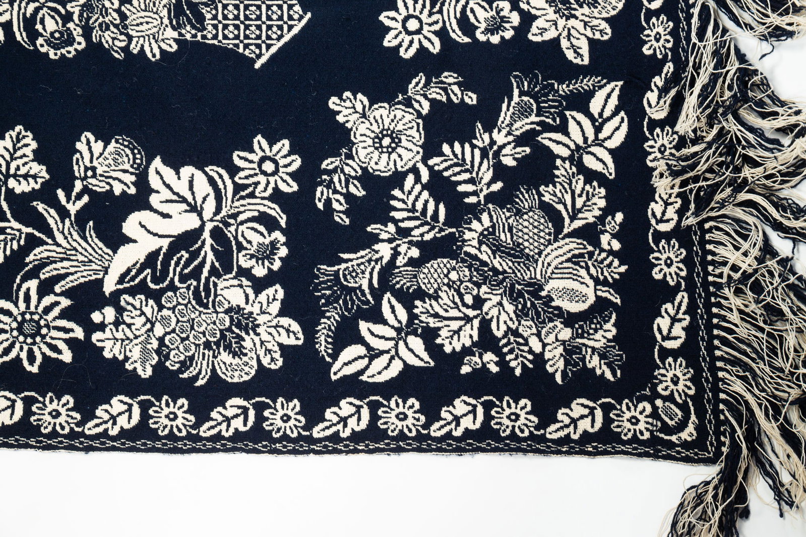 THREE JAQUARD COVERLETS. - 11