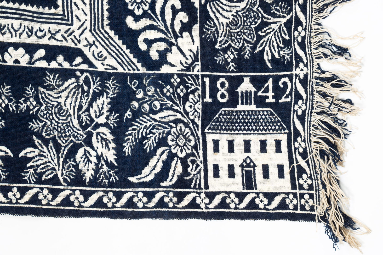 THREE JAQUARD COVERLETS. - 3