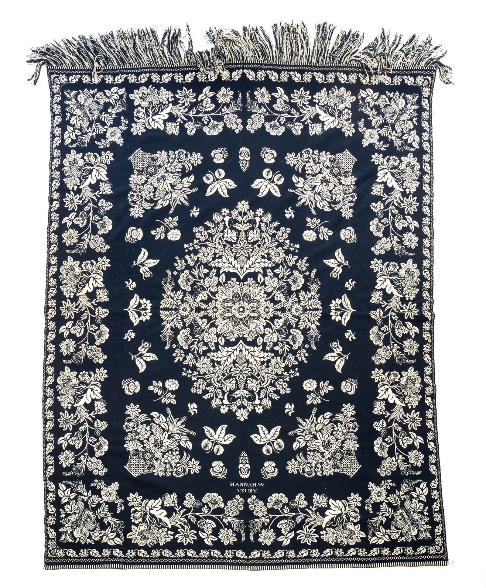 THREE JAQUARD COVERLETS. - 8