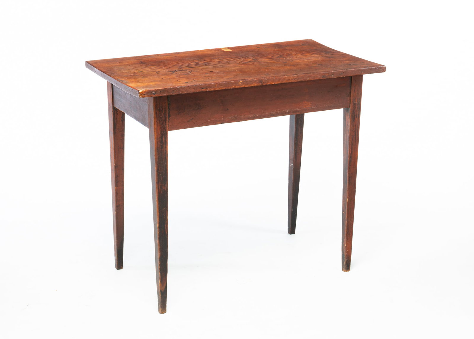 HEPPLEWHITE PINE WORK TABLE WITH RED PAINT. - 2