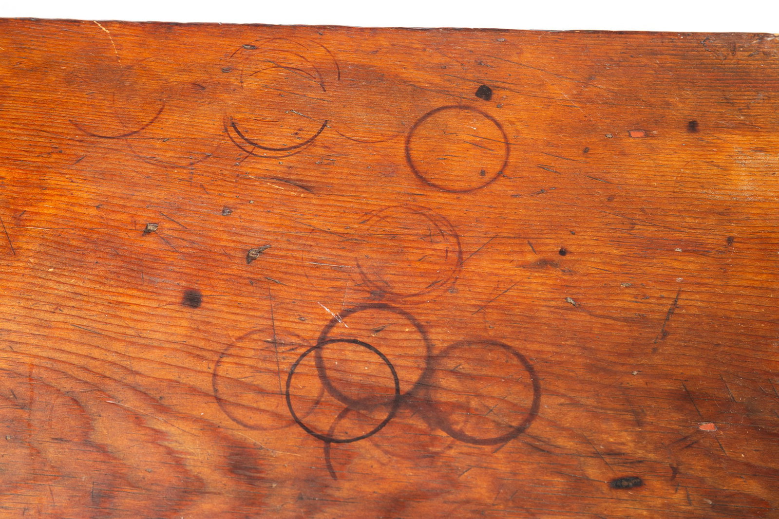 HEPPLEWHITE PINE WORK TABLE WITH RED PAINT. - 4