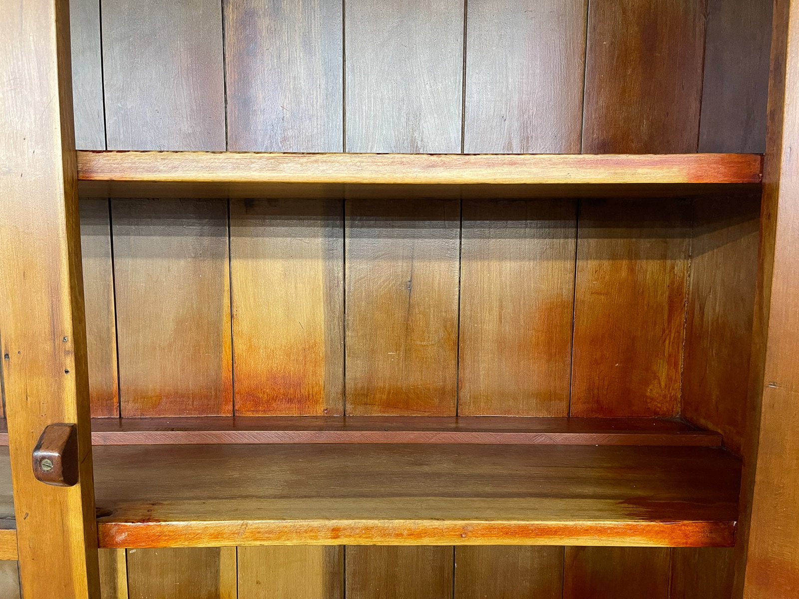 TWO-PIECE CHERRY STEPBBACK CUPBOARD. - 2