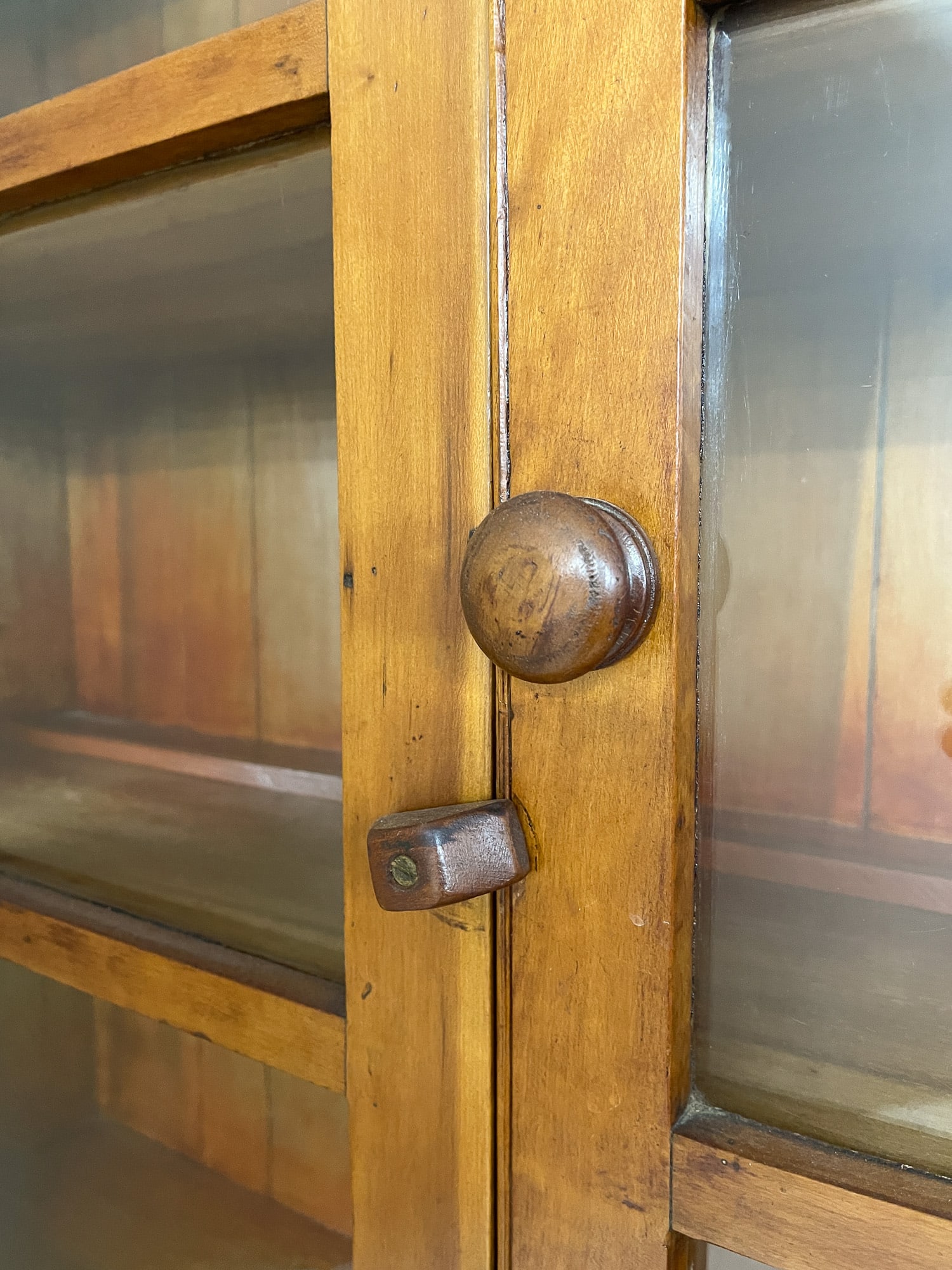 TWO-PIECE CHERRY STEPBBACK CUPBOARD. - 4