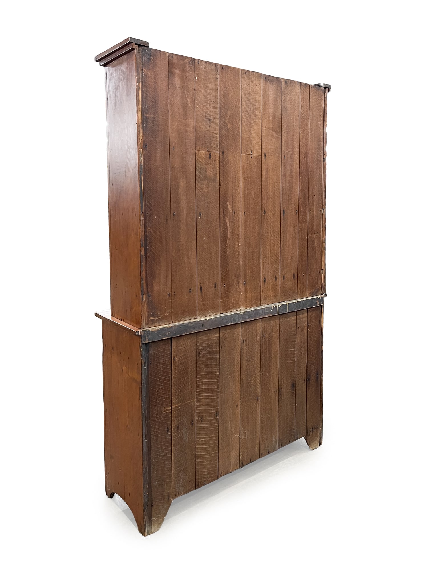 TWO-PIECE CHERRY STEPBBACK CUPBOARD. - 6