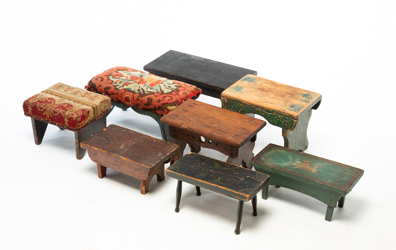 EIGHT FOOTSTOOLS. (1 of 8)