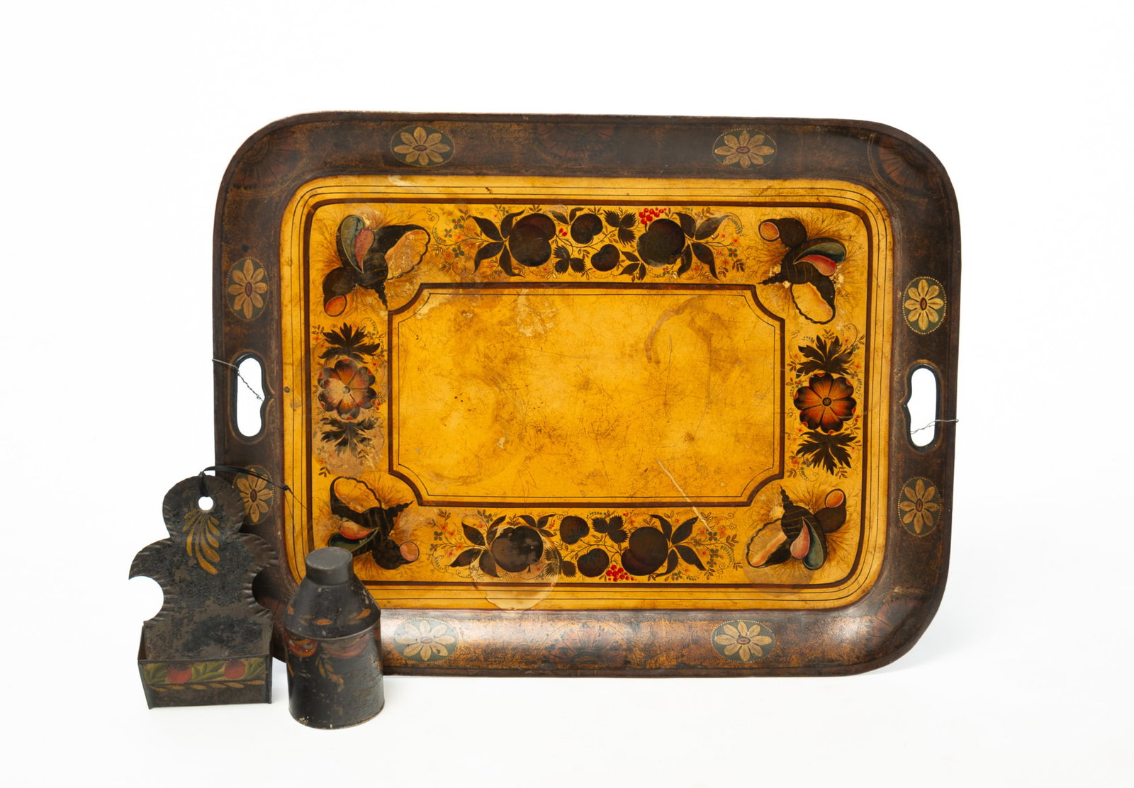 THREE TOLE ITEMS. (1 of 4)