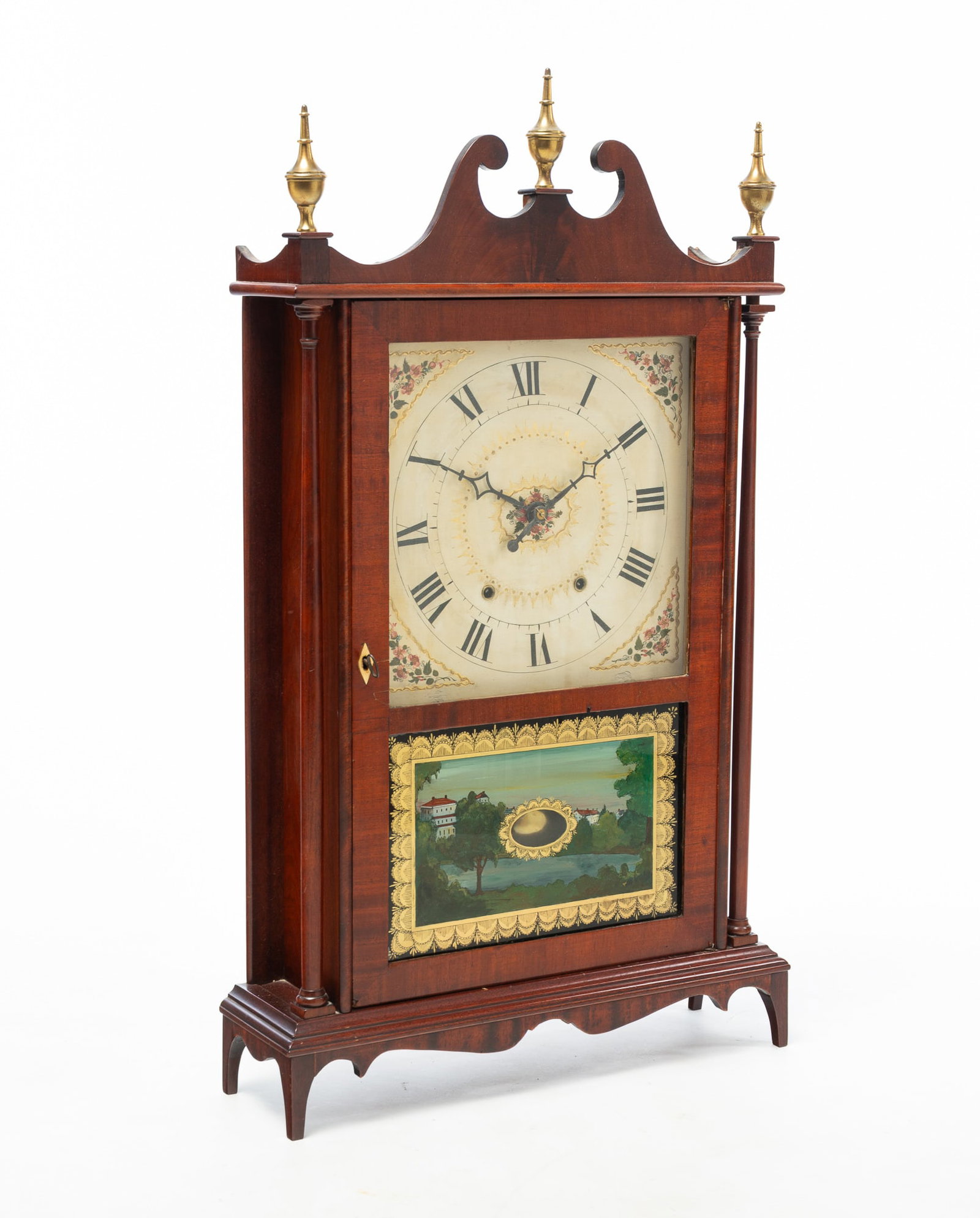 MARK LEAVENWORTH (WATERBURY, CONNETICUT) PILLAR AND SCROLL MANTLE CLOCK. (1 of 5)