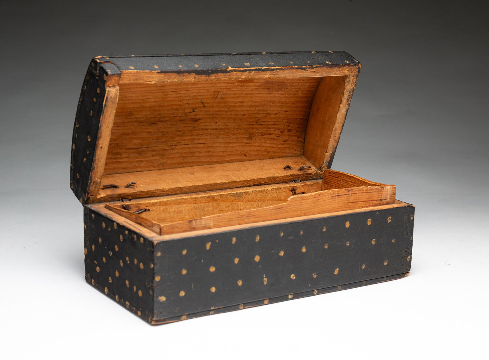 PAINT-DECORATED DOME TOP DOCUMENT BOX - 2