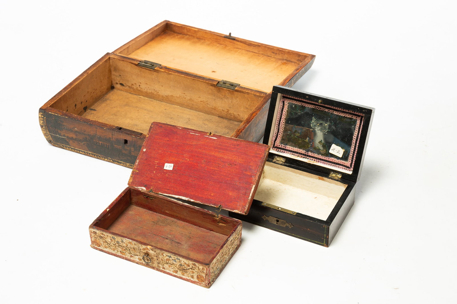 THREE DECORATED BOXES. - 2