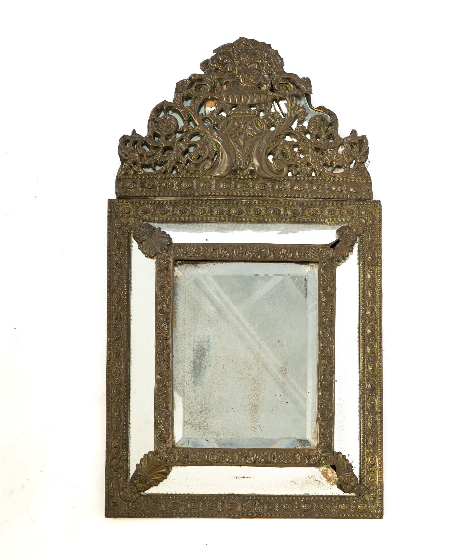 CONTINENTAL BRASS REPOUSSE MIRROR. (1 of 4)
