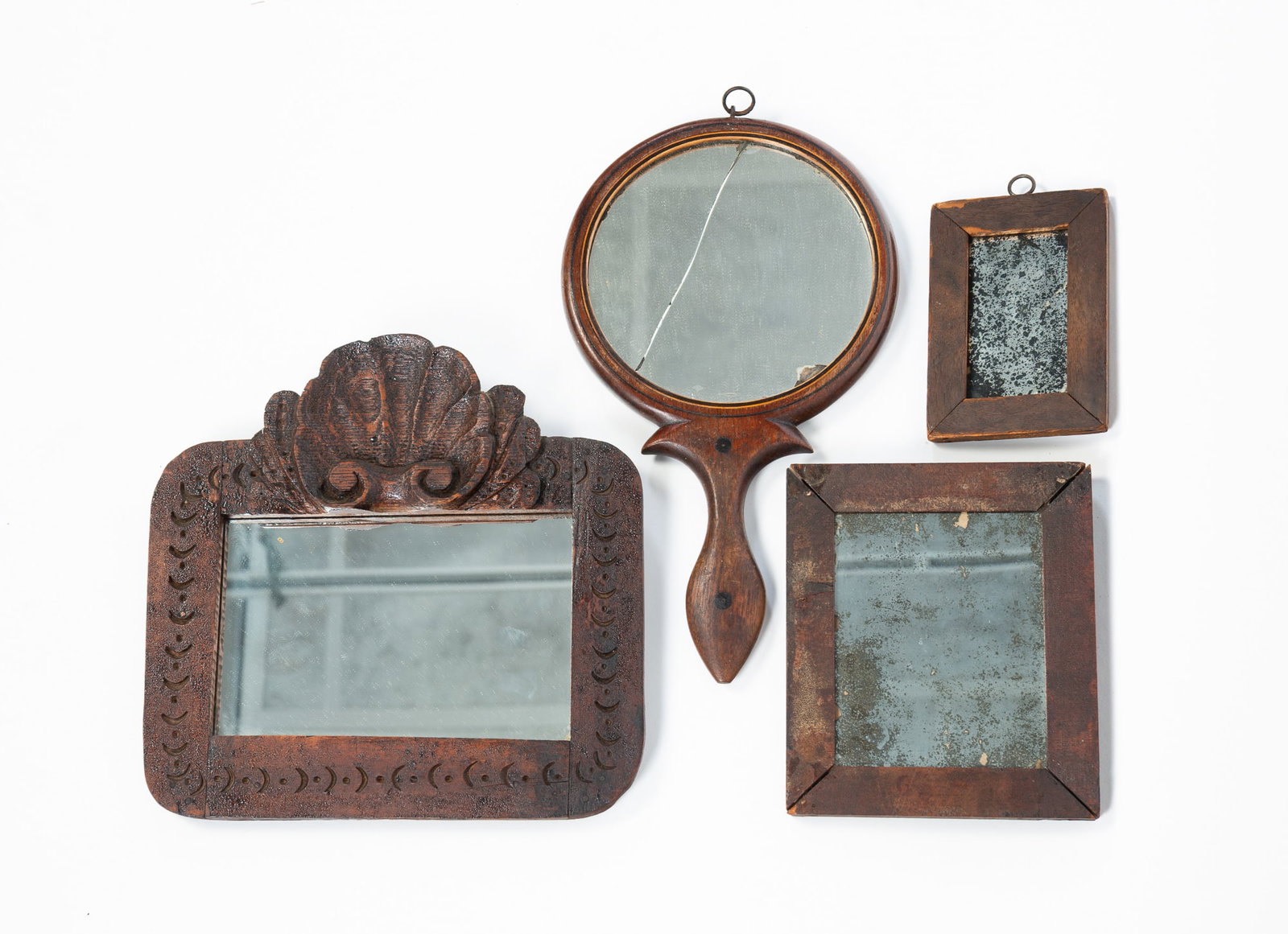 FOUR DIMINUTIVE MIRRORS. (1 of 6)