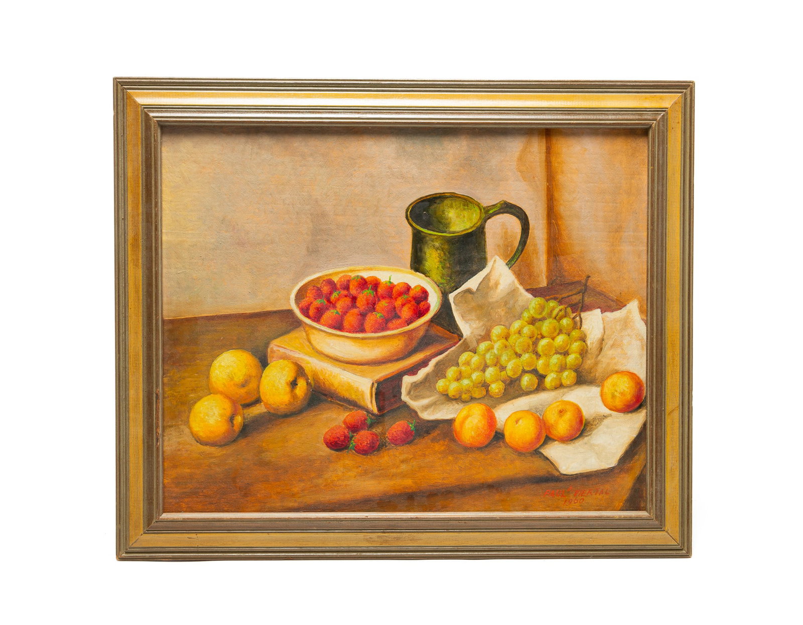 PAUL A. VIERTEL (GERMANY/COLUMBUS, OHIO, 1878-1961) OIL ON BOARD STILL LIFE OF FRUIT. (1 of 4)