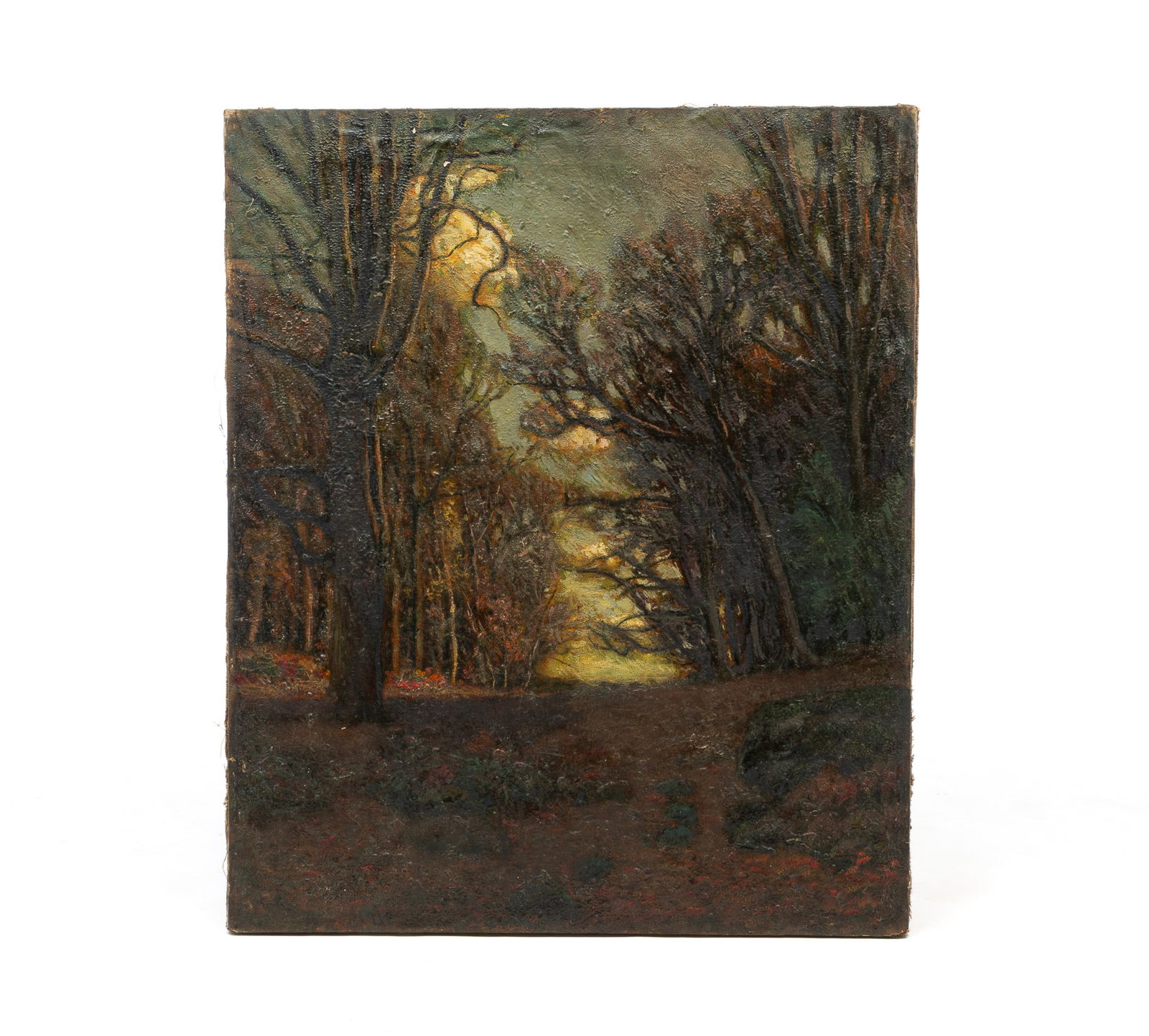 EDWARD PARKER HAYDEN (OHIO/NEW YORK/MASSACHUSETTS, 1858-1922) OIL ON CANVAS OF WOODED LANDSCAPE. (1 of 3)