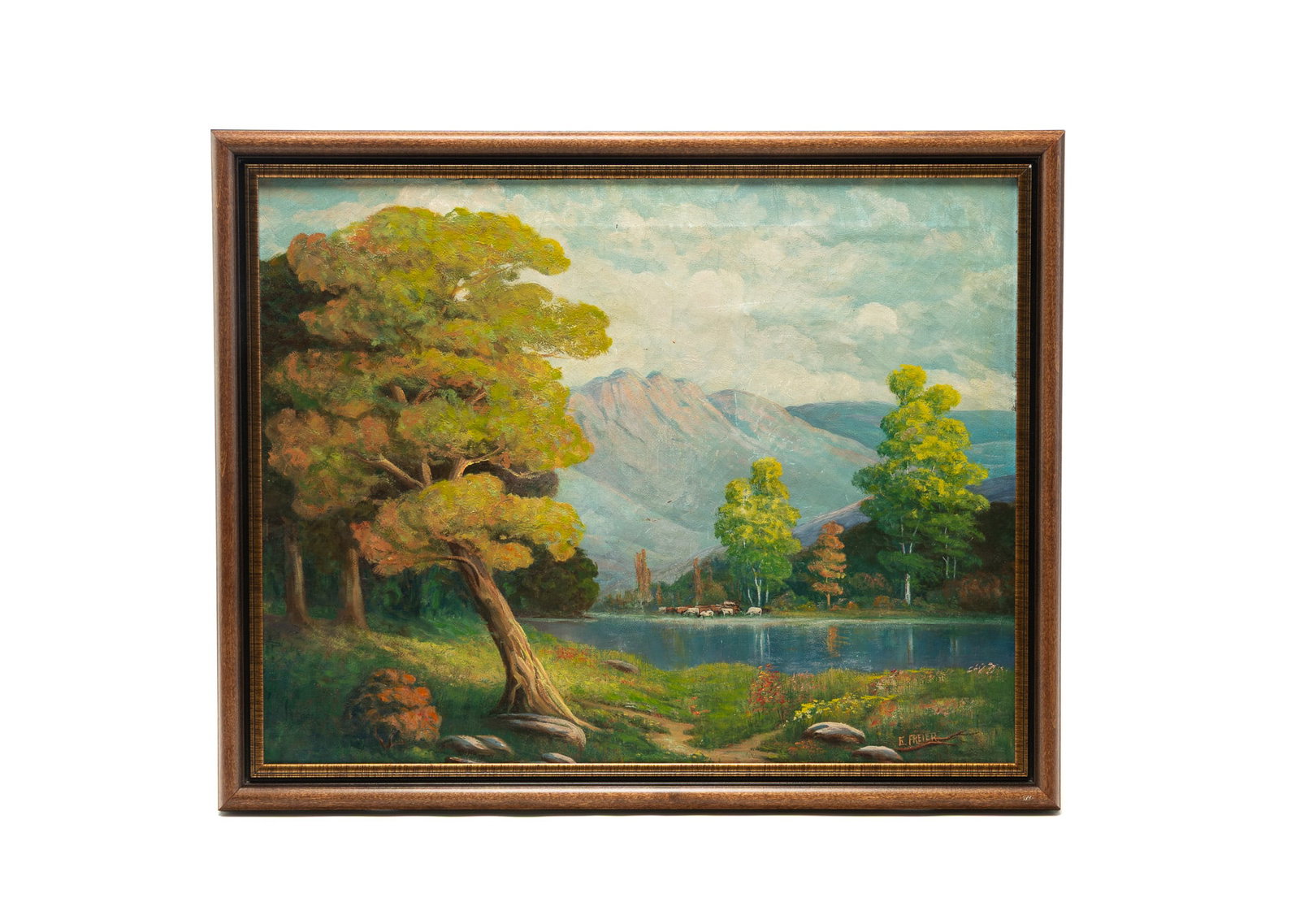 OIL ON CANVAS LANDSCAPE SIGNED E. FREIER. (1 of 5)