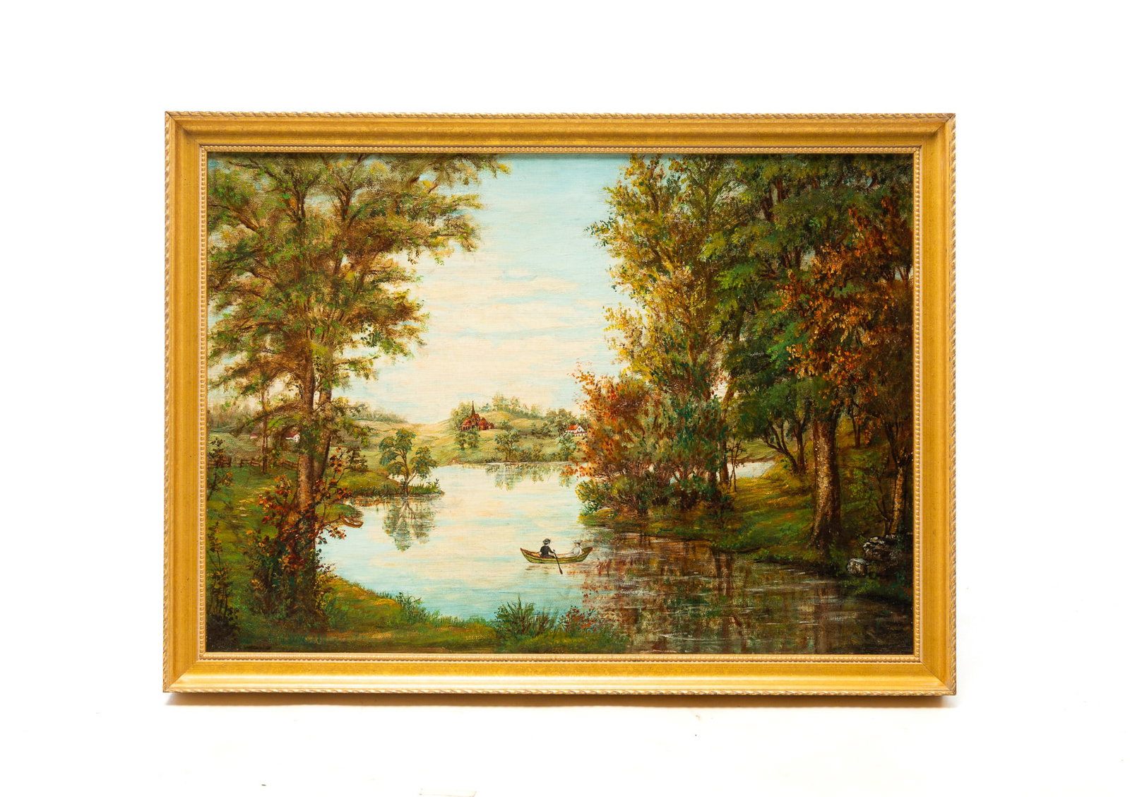 OIL ON CANVAS COUNTRY LANDSCAPE. (1 of 6)