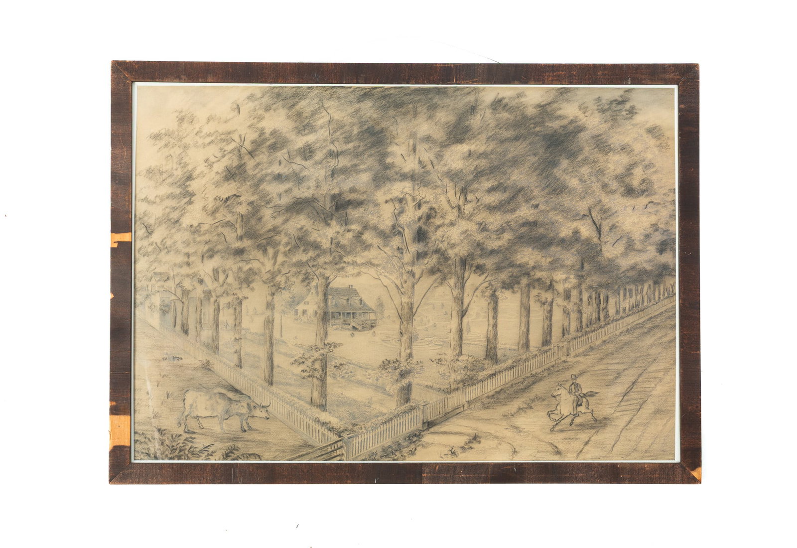 CHARCOAL DRAWING OF THE JOHN NOLEN HOMESTEAD. (1 of 4)
