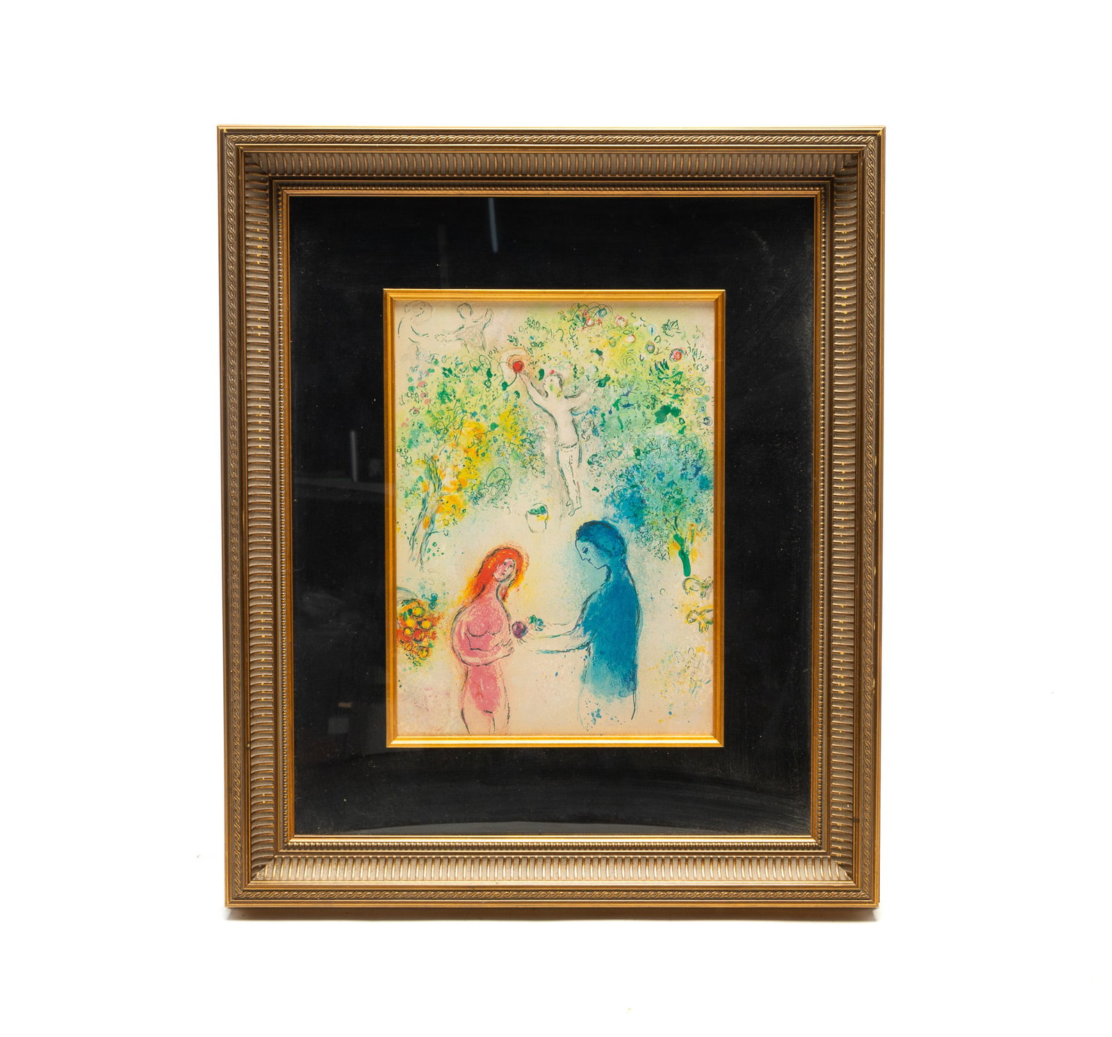 MARC CHAGALL (RUSSIAN-FRENCH, 1887-1985) "DAPHNIS AND CHLOE" LITHOGRAPH IN COLORS. (1 of 4)