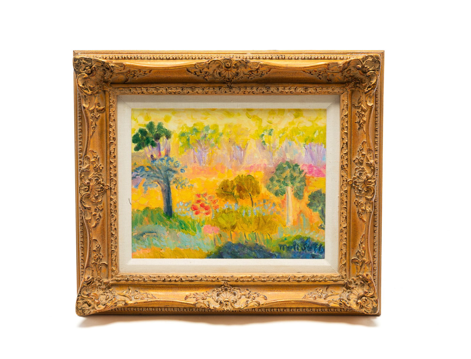 MARTI STEFFY (COLUMBUS, OHIO, CONTEMPORARY) OIL ON CANVAS LANDSCAPE. (1 of 4)