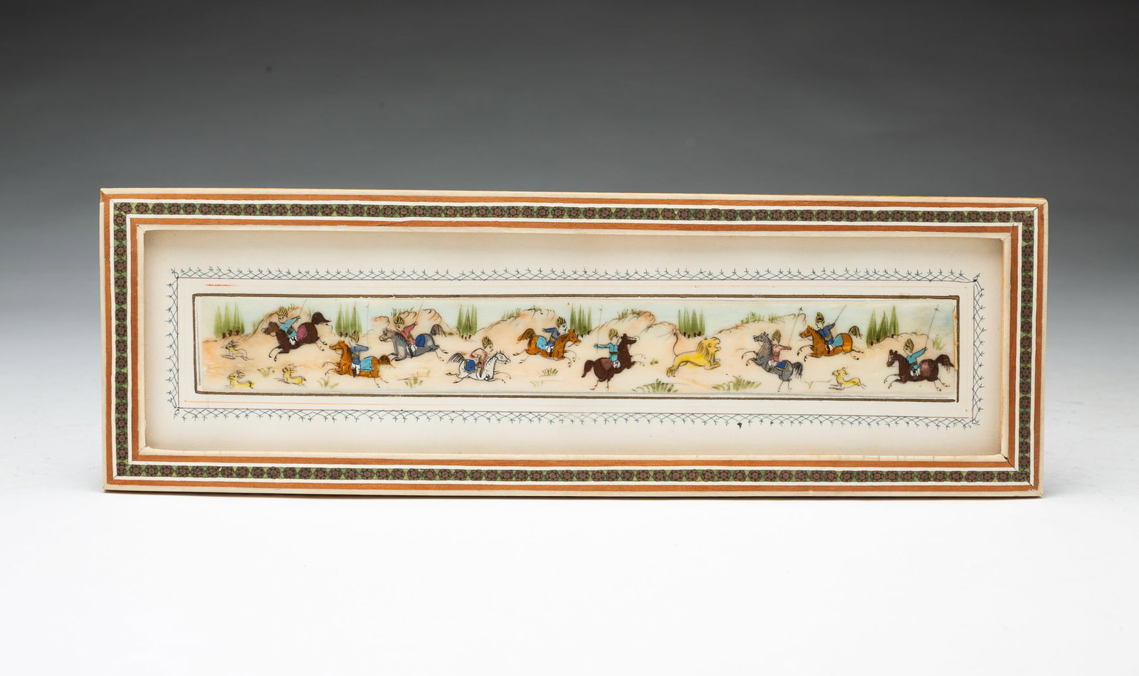 PERSIAN MINIATURE PAINTING ON BONE. (1 of 4)