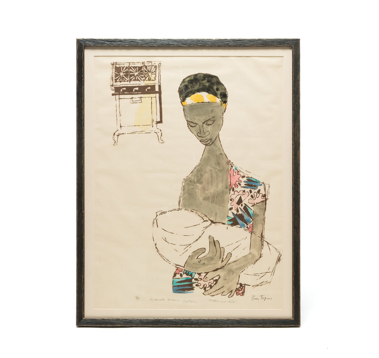 GREGORIO PRESTOPINO (NEW YORK, NEW YORK, 1907-1984) "MOTHER AND CHILD" SILKSCREEN IN COLORS. (1 of 7)