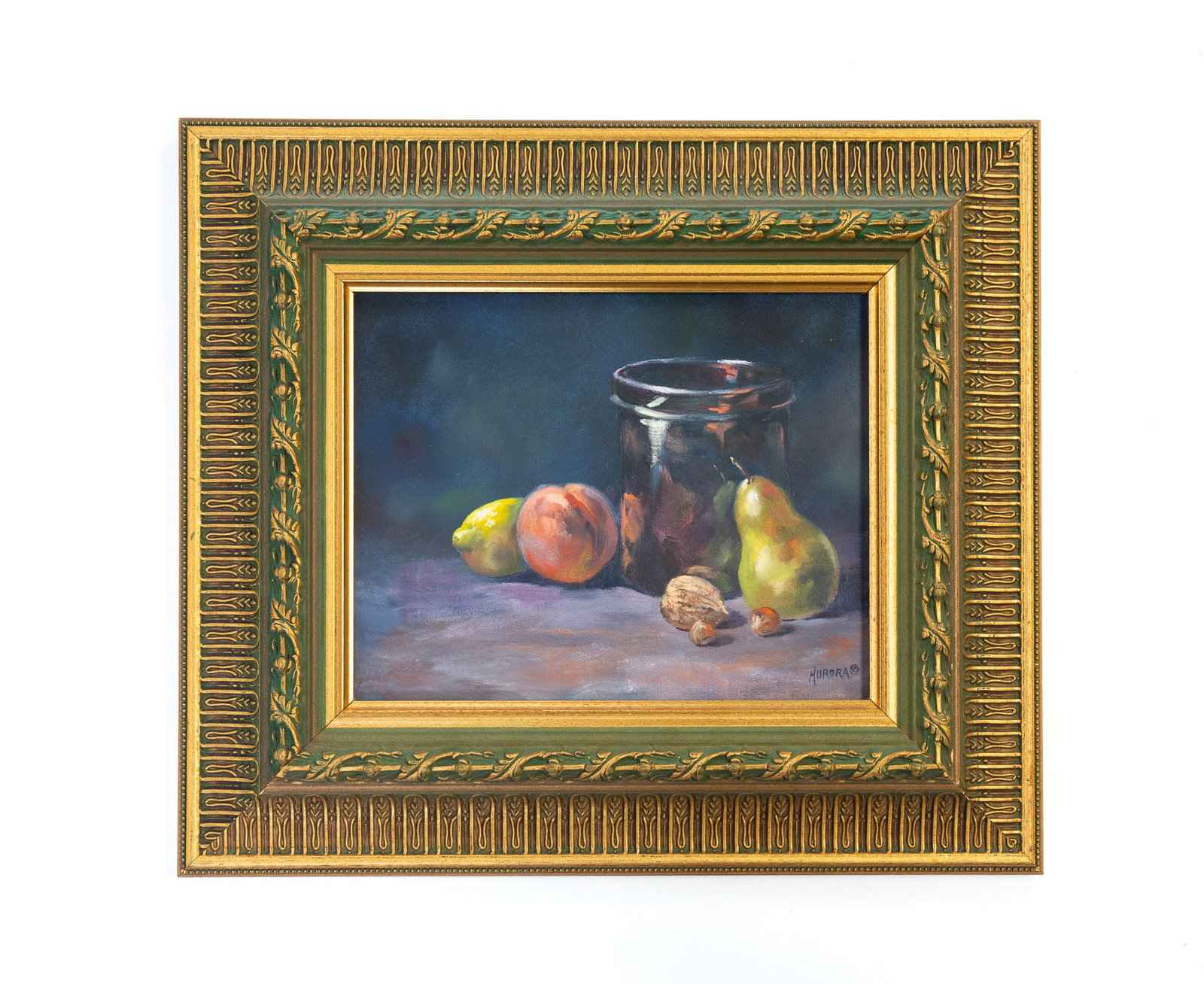 AURORA HARRISON BULL (MAYNARDSVILLE, TENNESSEE, CONTEMPORARY) OIL ON CANVAS STILL LIFE OF FRUIT. (1 of 4)