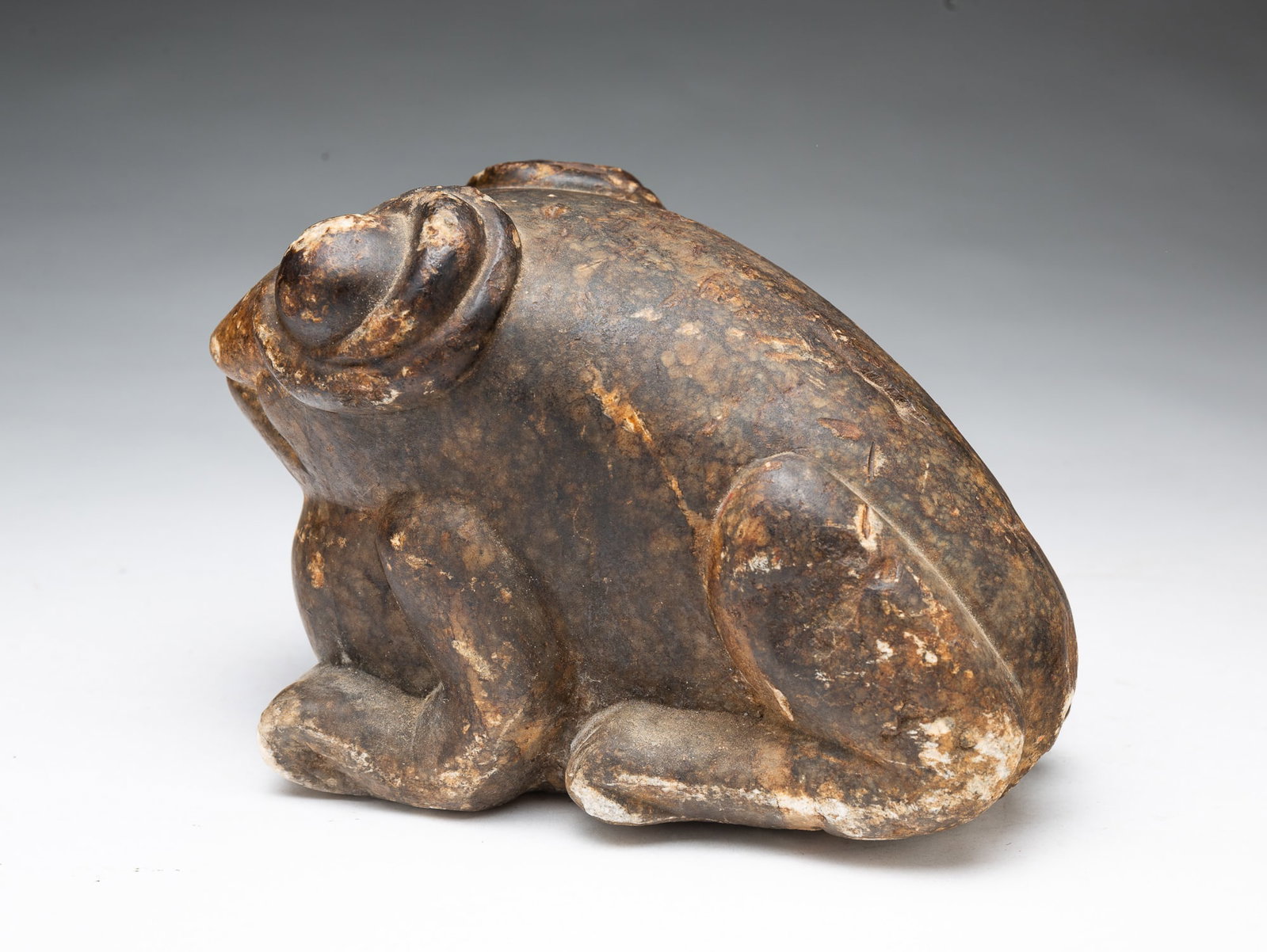 CARVED STONE FROG SIGNED MAESIG. - 2