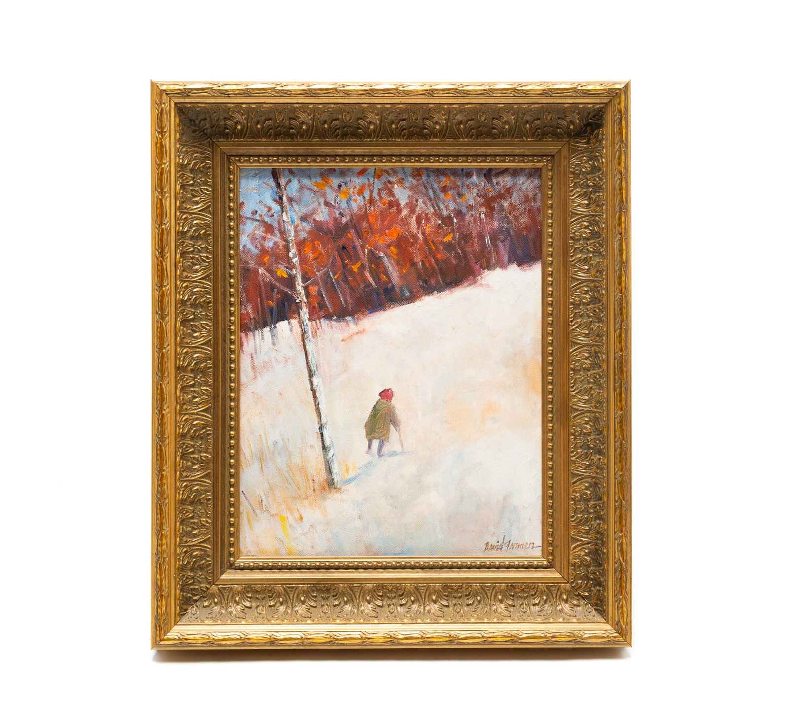 DAVID FARMER (DANVILLE, KENTUCKY, CONTEMPORARY) "WINTER WALK" OIL ON CANVAS. (1 of 5)
