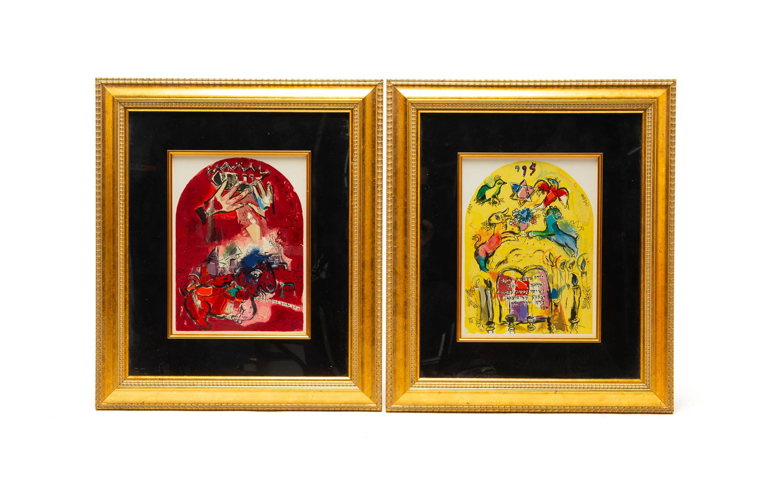 MARC CHAGALL (RUSSIAN-FRENCH, 1887-1985) "TRIBE OF LEVI" AND "TRIBE OF JUDAH" LITHOGRAPHS IN COLORS. (1 of 6)