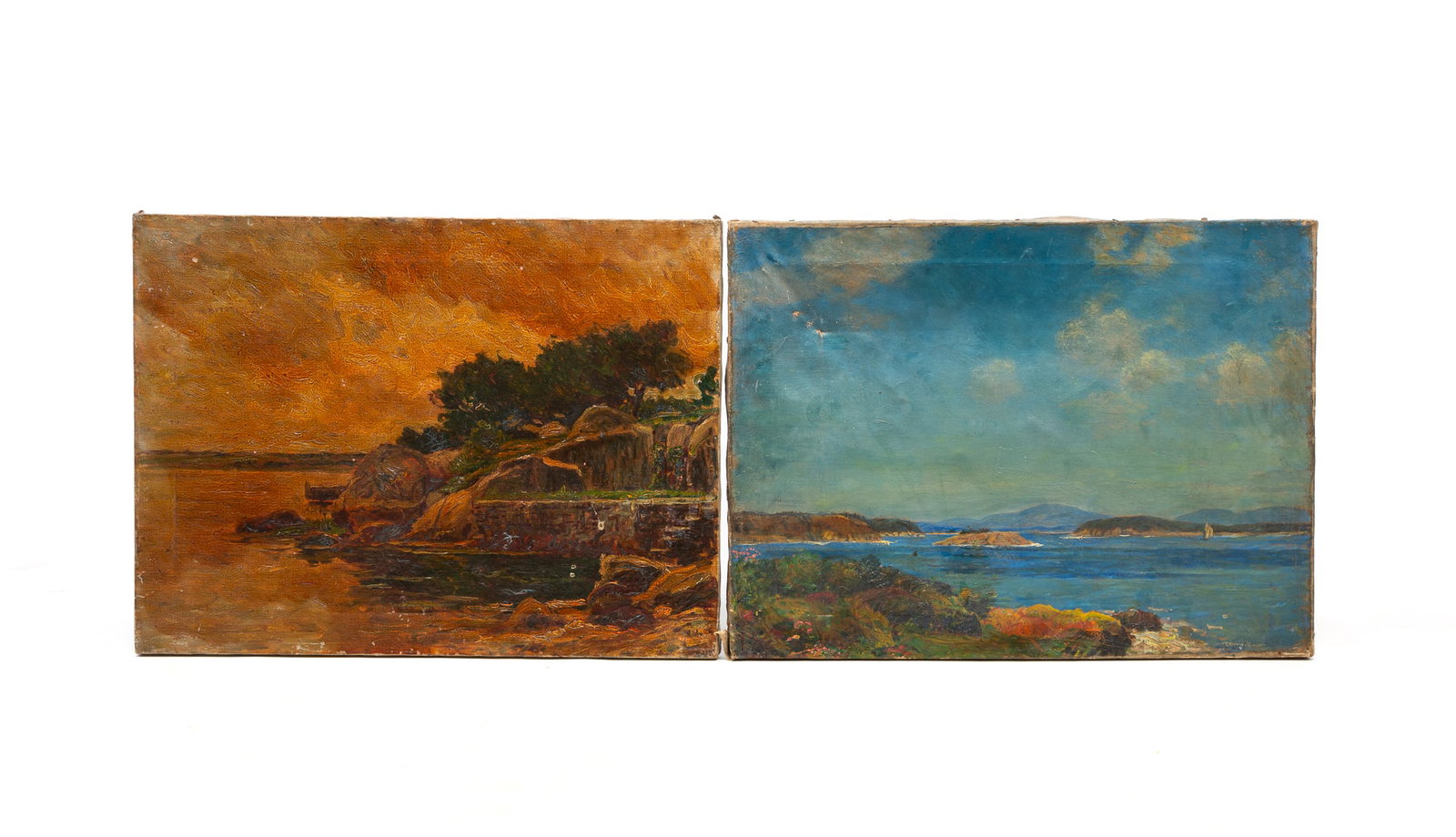TWO EDWARD PARKER HAYDEN (OHIO/NEW YORK/MASSACHUSETTS, 1858-1922) OIL ON CANVAS COASTAL SEASCAPES. (1 of 5)