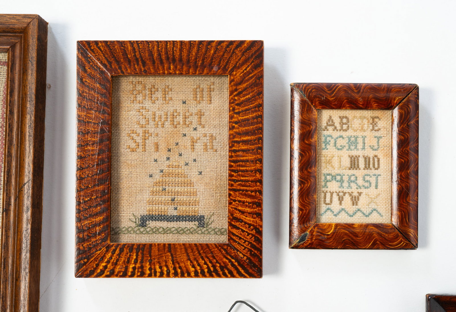 FIVE FRAMED DECORATIVE ITEMS. - 4