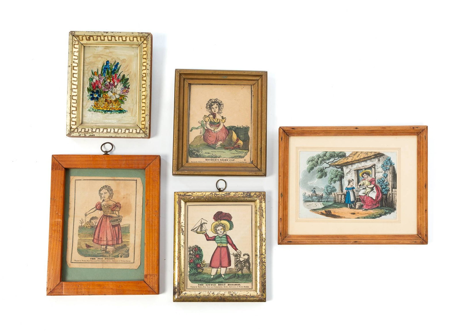 FIVE DIMINUTIVE FRAMED ITEMS. - 8