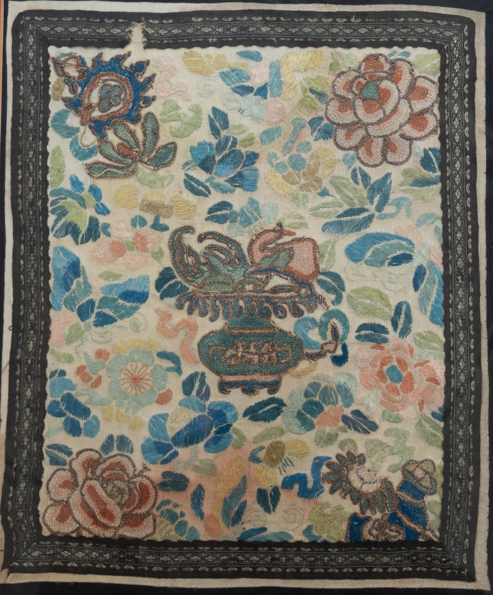 TWO FRAMED CHINESE NEEDLEWORK PANELS. - 3