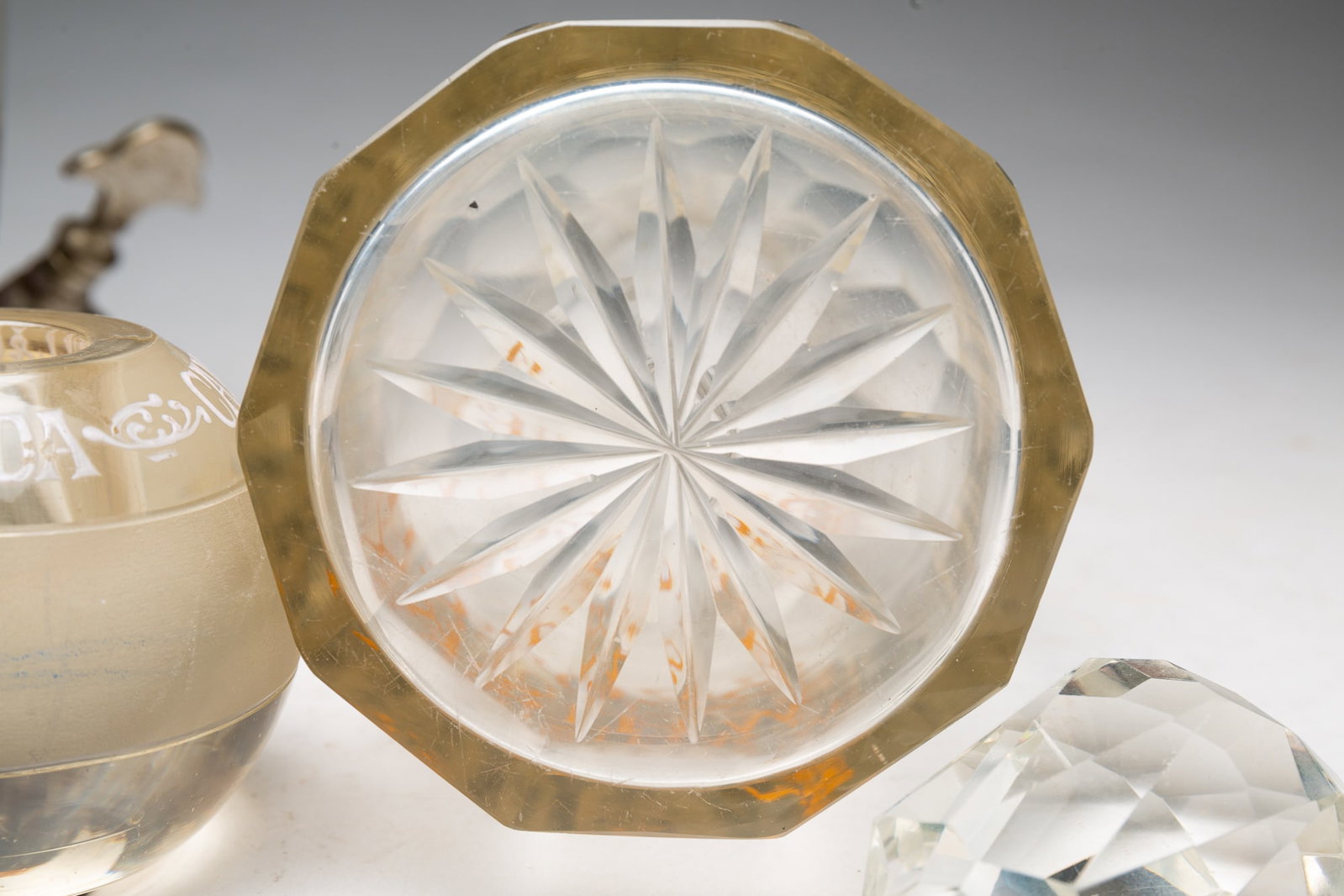 THREE GLASS BAR ACCESSORIES. - 8