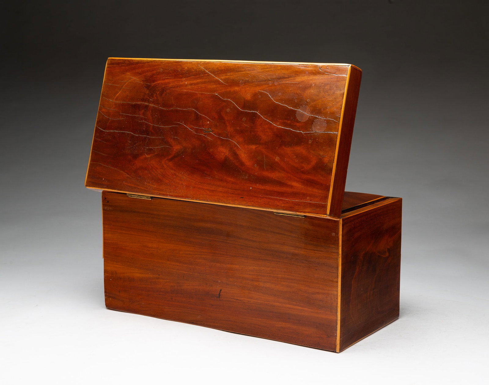 MAHOGANY VENEERED TEA CADDY. - 5