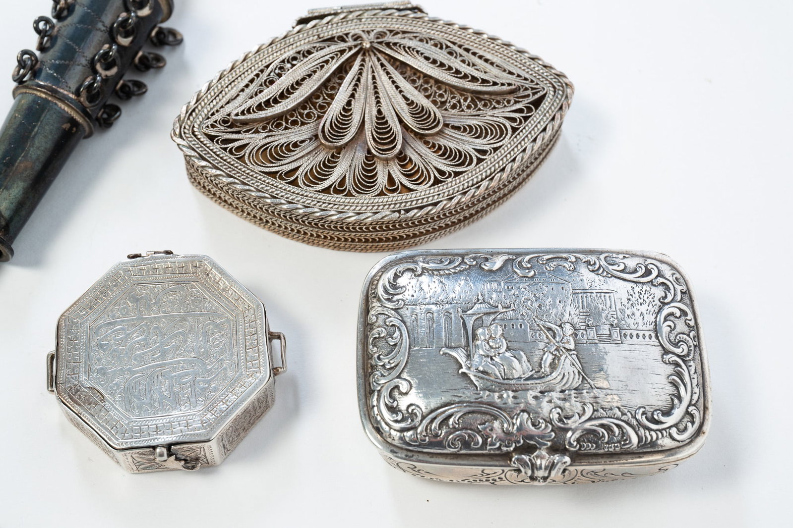 FOUR SILVER TONE ITEMS. - 4