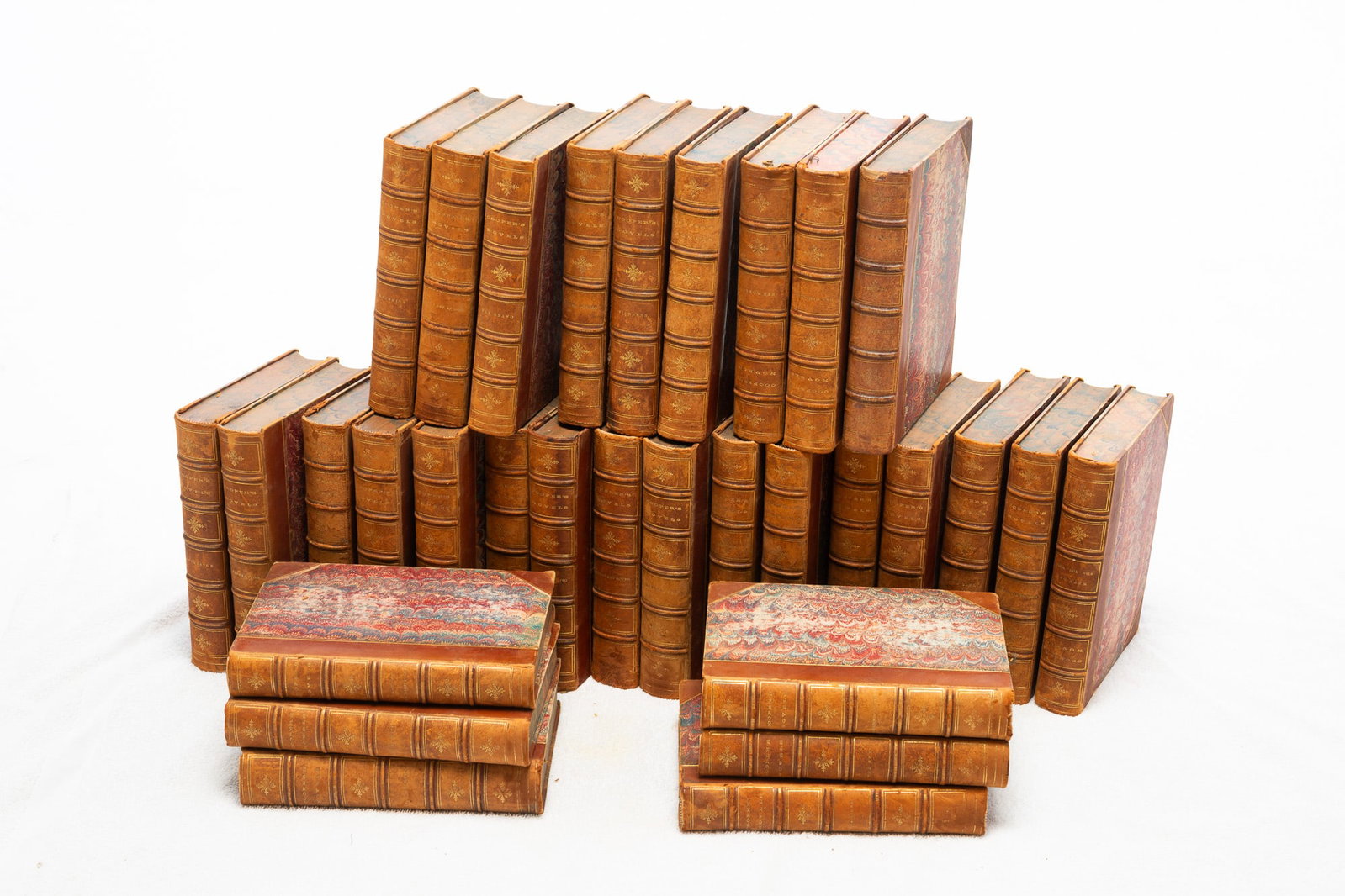LEATHER-BOUND PARTIAL SET OF "COOPER'S NOVELS" BY JAMES FENIMORE COOPER. (1 of 8)