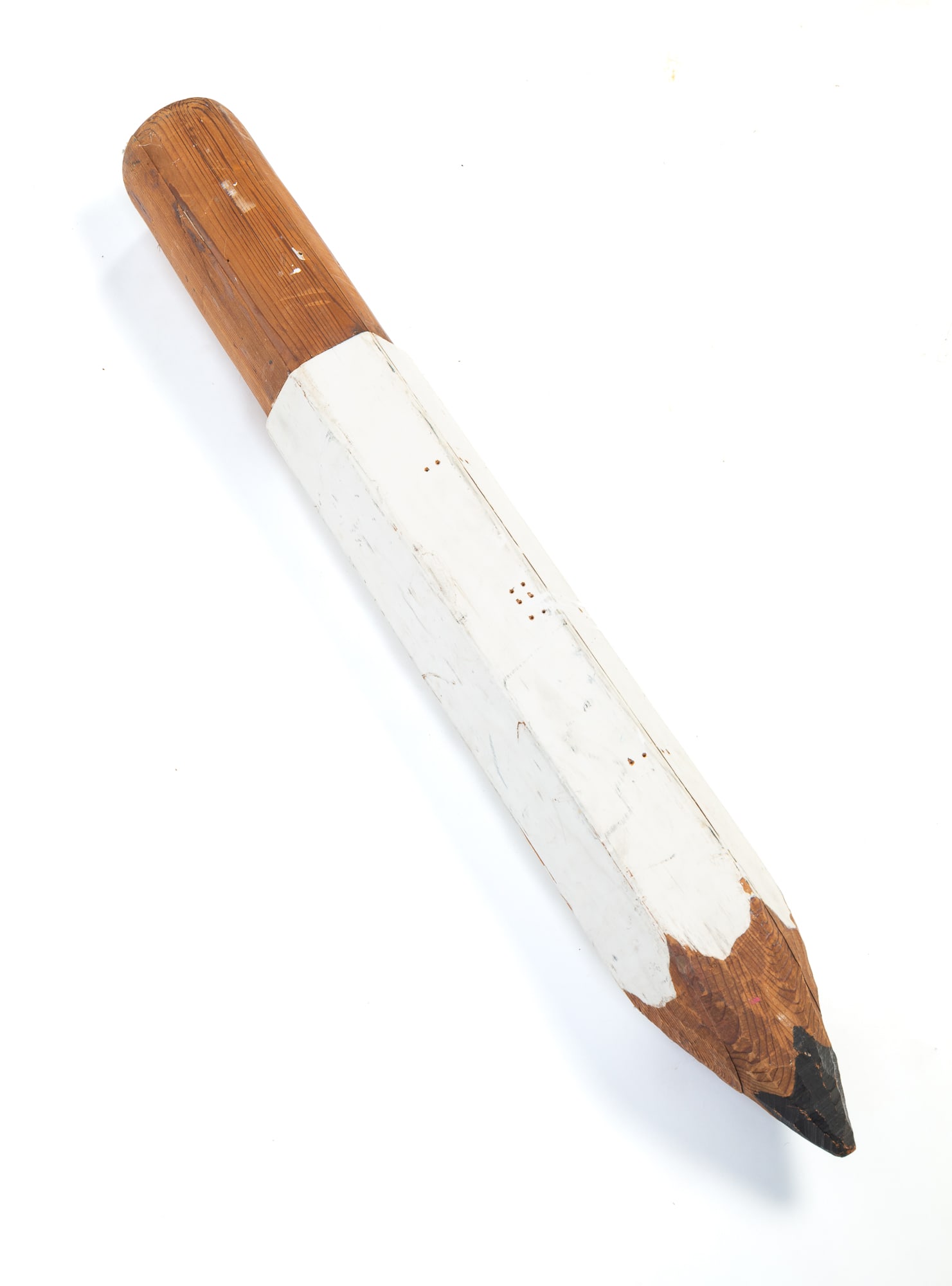 OVERSIZED CARVED AND PAINTED WOODEN PENCIL. (1 of 4)