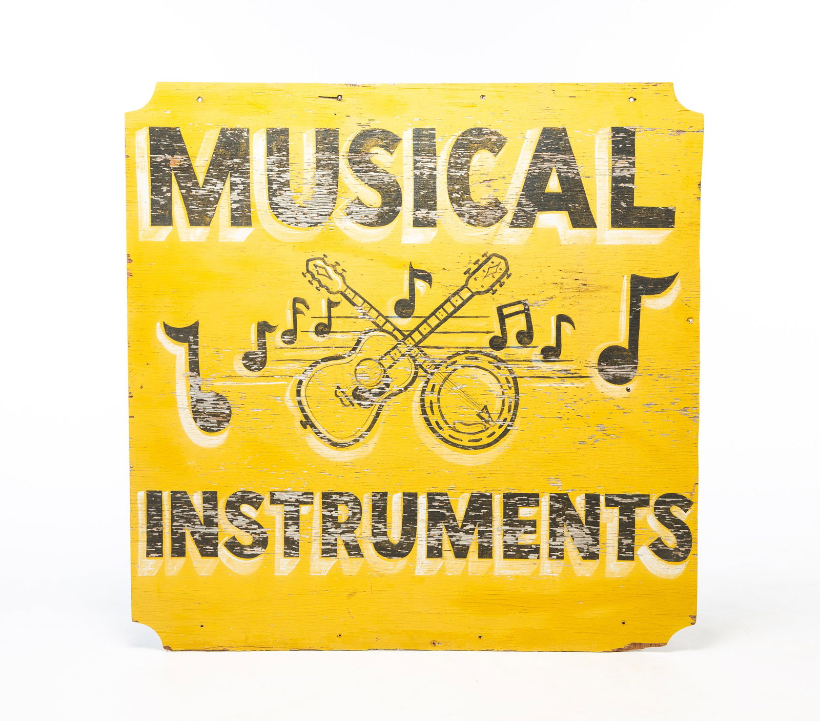 LARGE "MUSICAL INSTRUMENTS" WOODEN TRADE SIGN. (1 of 5)