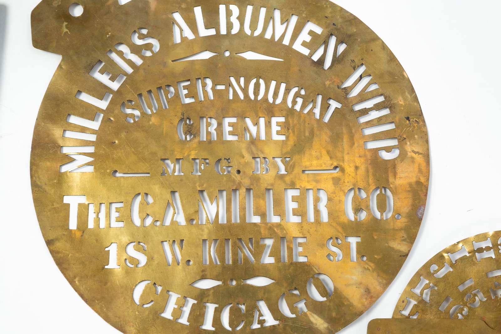 GENERAL STORE PRICING BOARD PLUS THREE BRASS STENCILS. - 3
