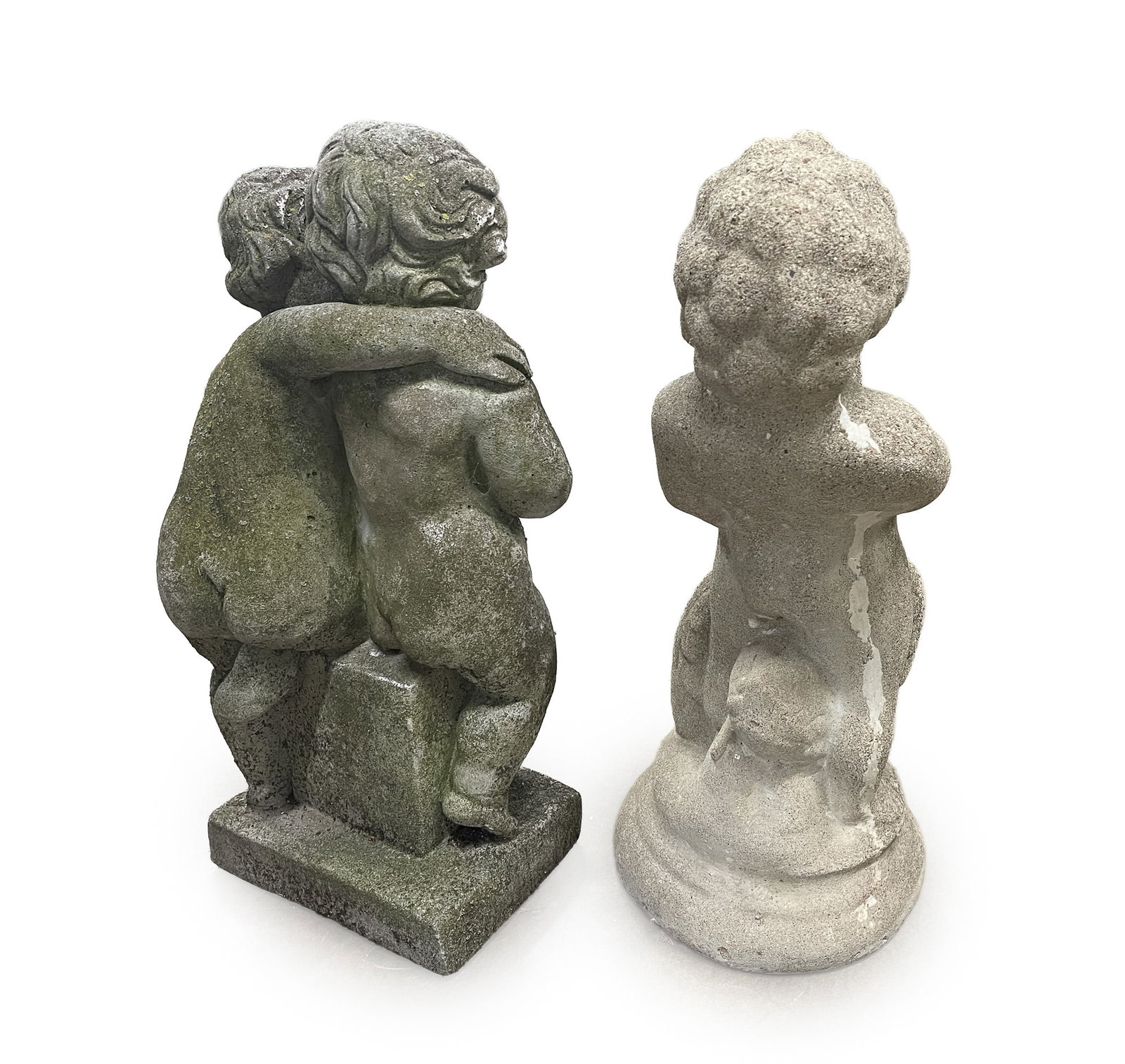 TWO CONCRETE GARDEN STATUES. - 2