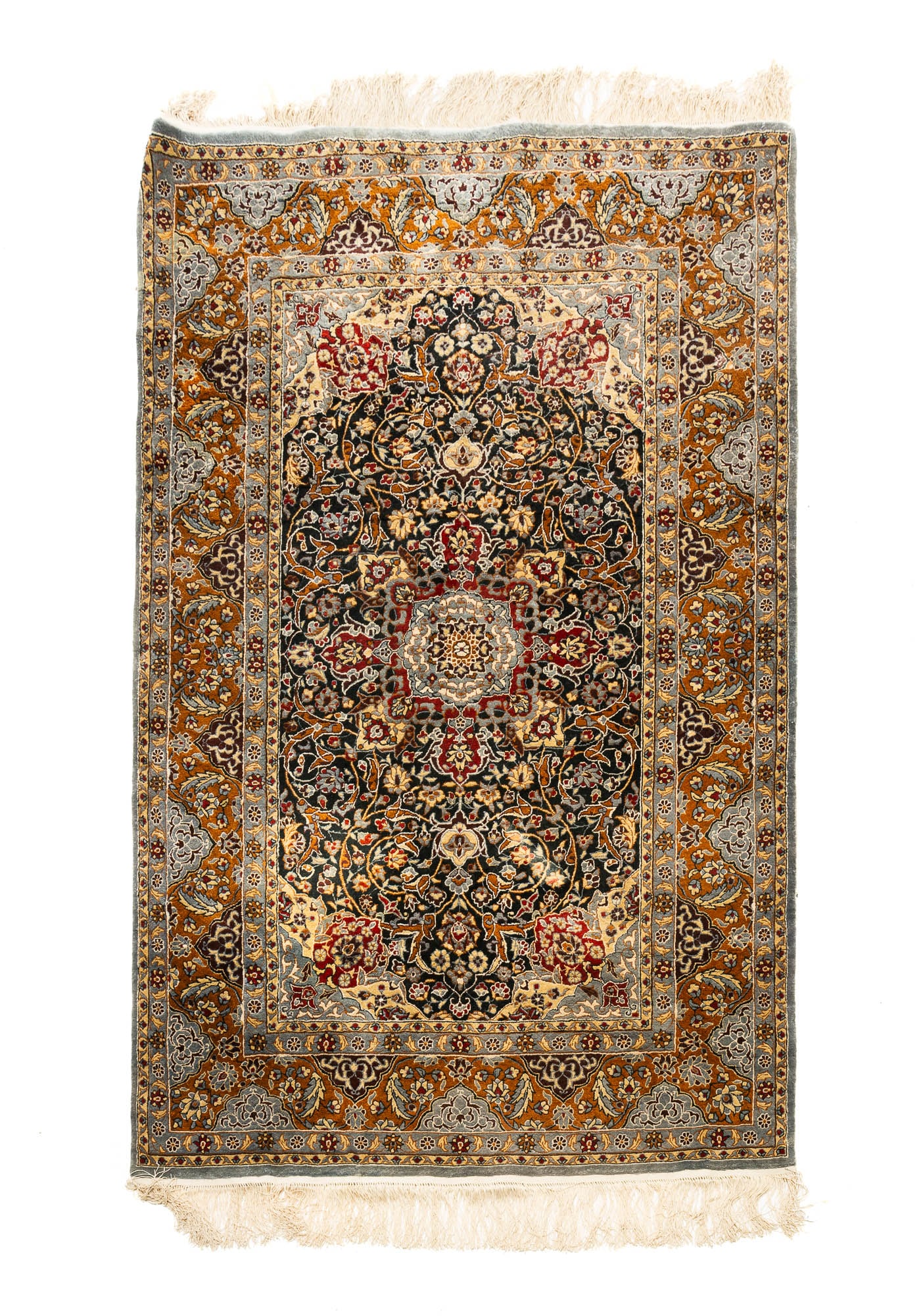 CHINESE HAND-KNOTTED SILK AREA RUG. (1 of 5)