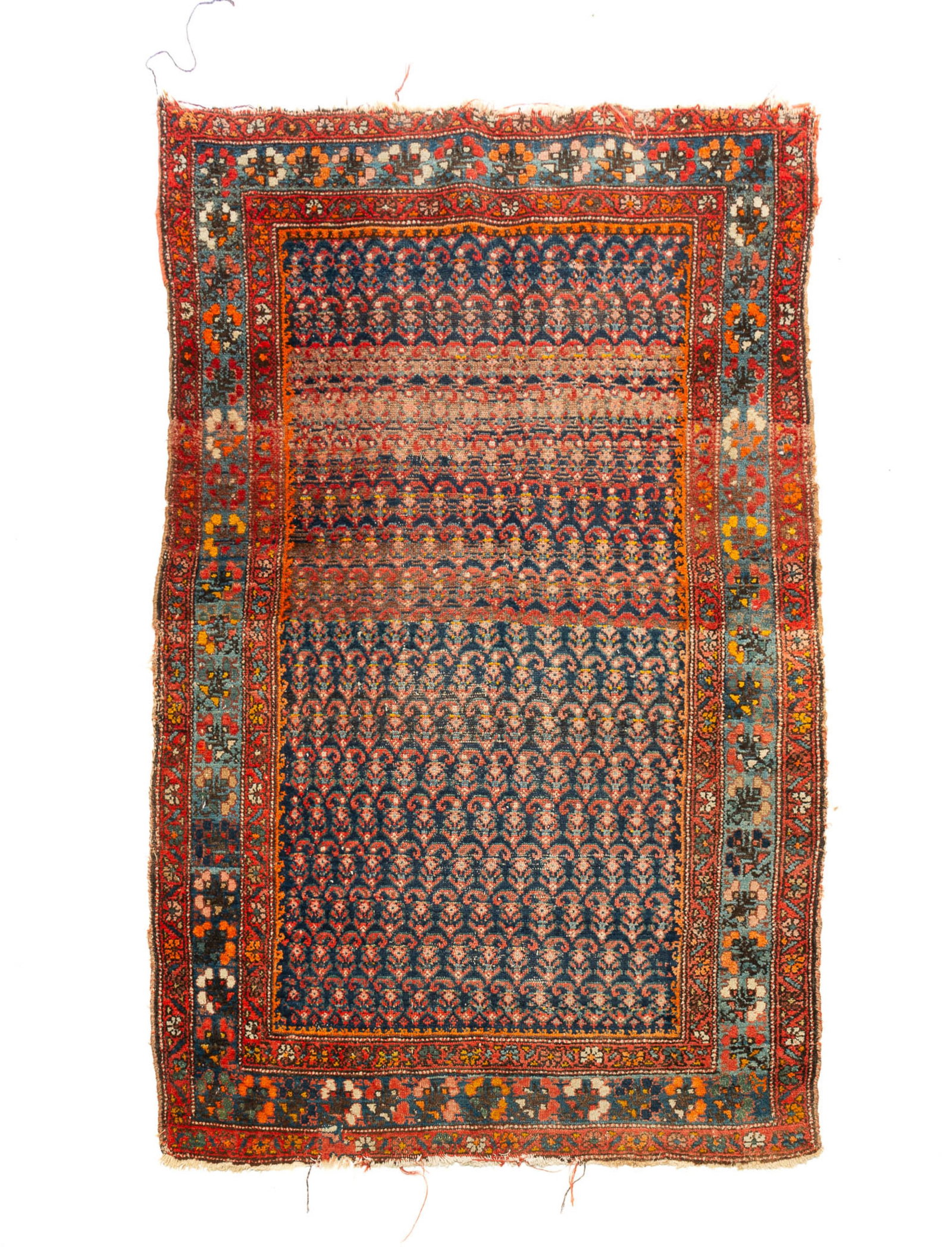 PERSIAN KURD SENNEH HAND-KNOTTED WOOL AREA RUG. (1 of 4)