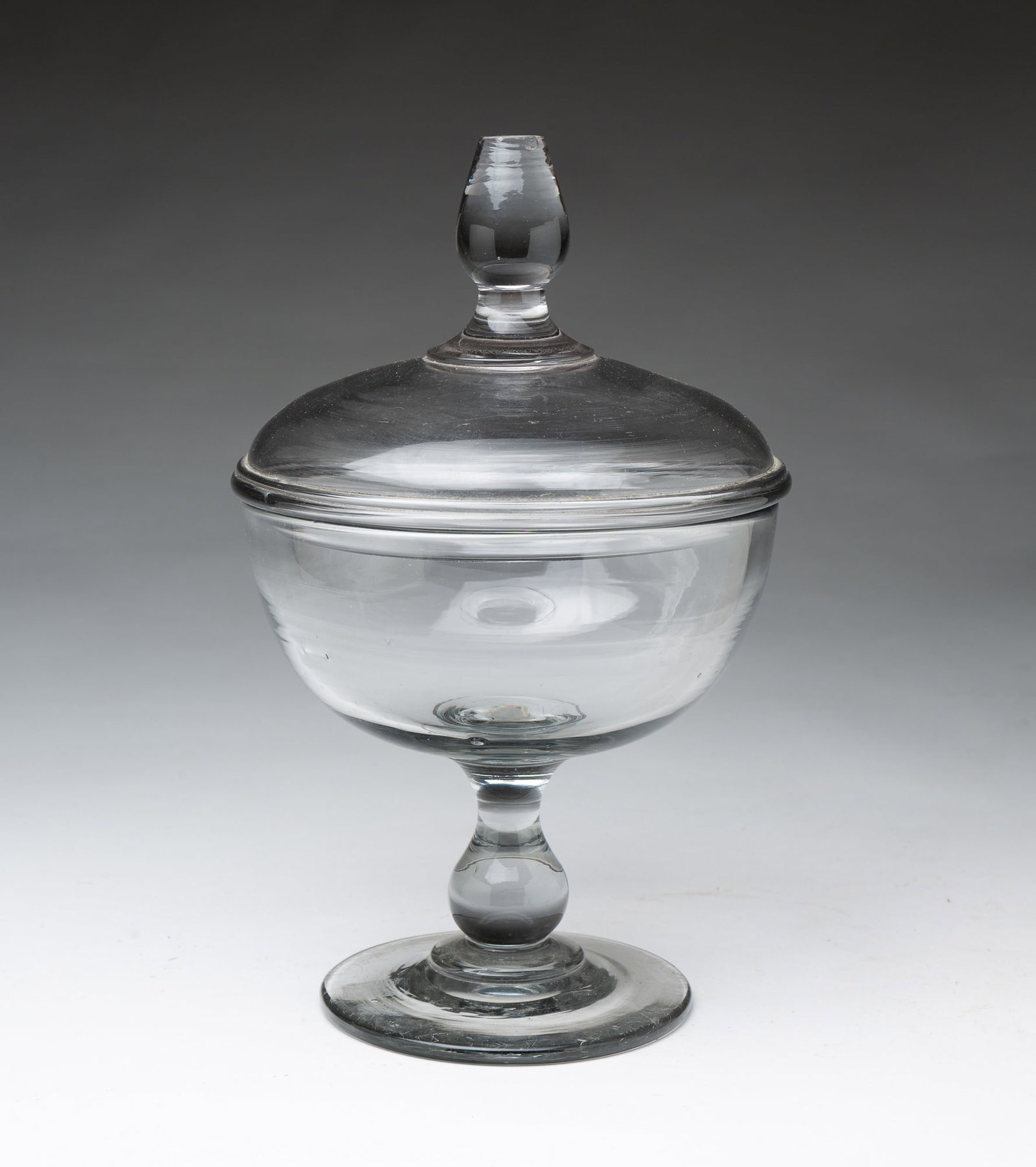 PITTSBURGH, PENNSYLVANIA BLOWN FLINT GLASS LIDDED COMPOTE. (1 of 4)