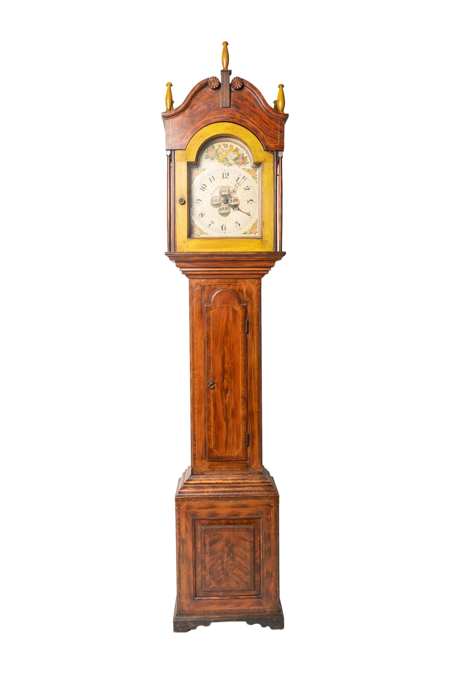 IMPORTANT GARRY LEWIS (ACTIVE 1815 - 1835), VIENNA (TRUMBULL COUNTY), OHIO GRAIN PAINTED TALL CASE (1 of 9)