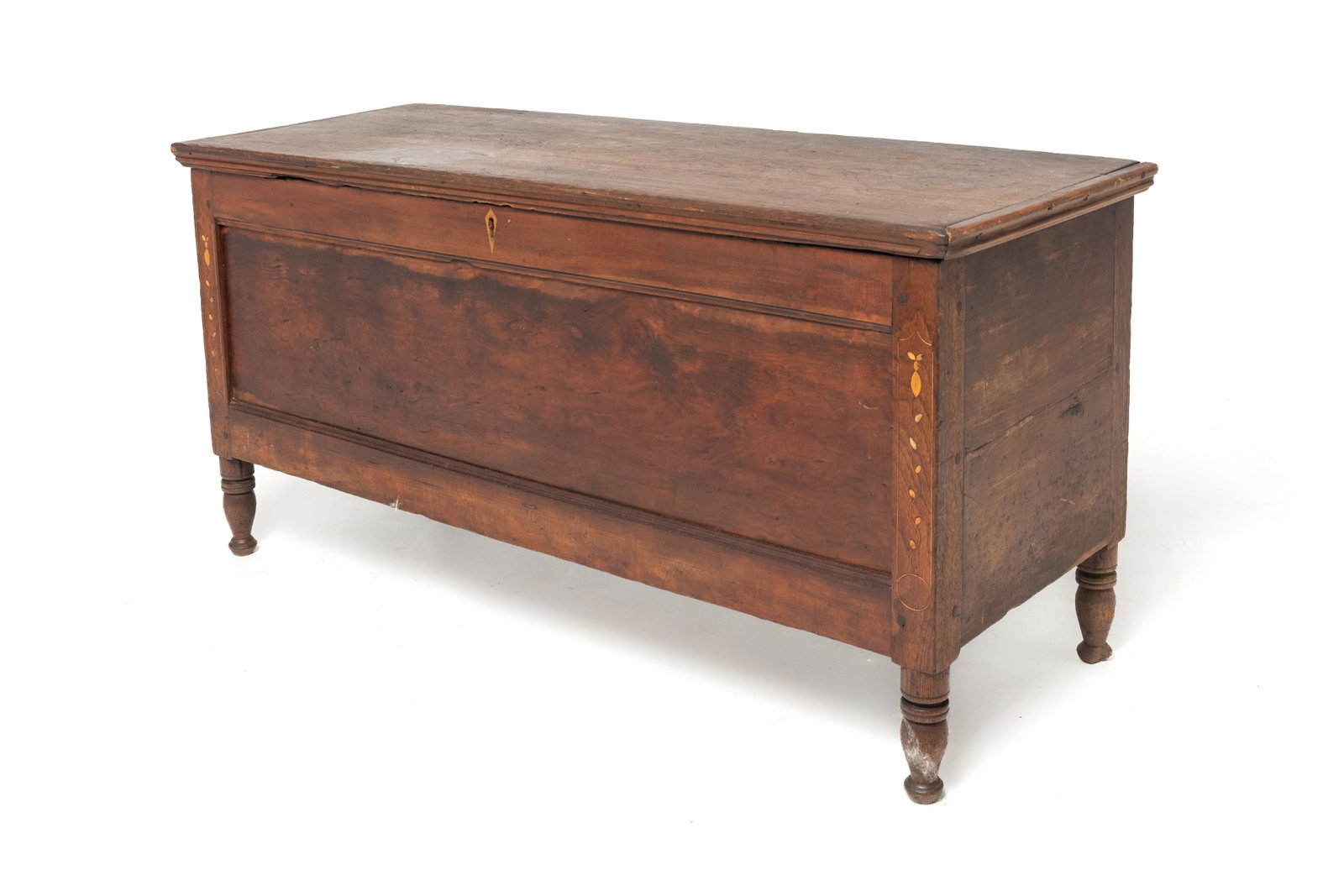 SHERATON CHERRY BLANKET CHEST WITH VINE INLAY FOUND NEAR ASHLAND, KENTUCKY. (1 of 6)