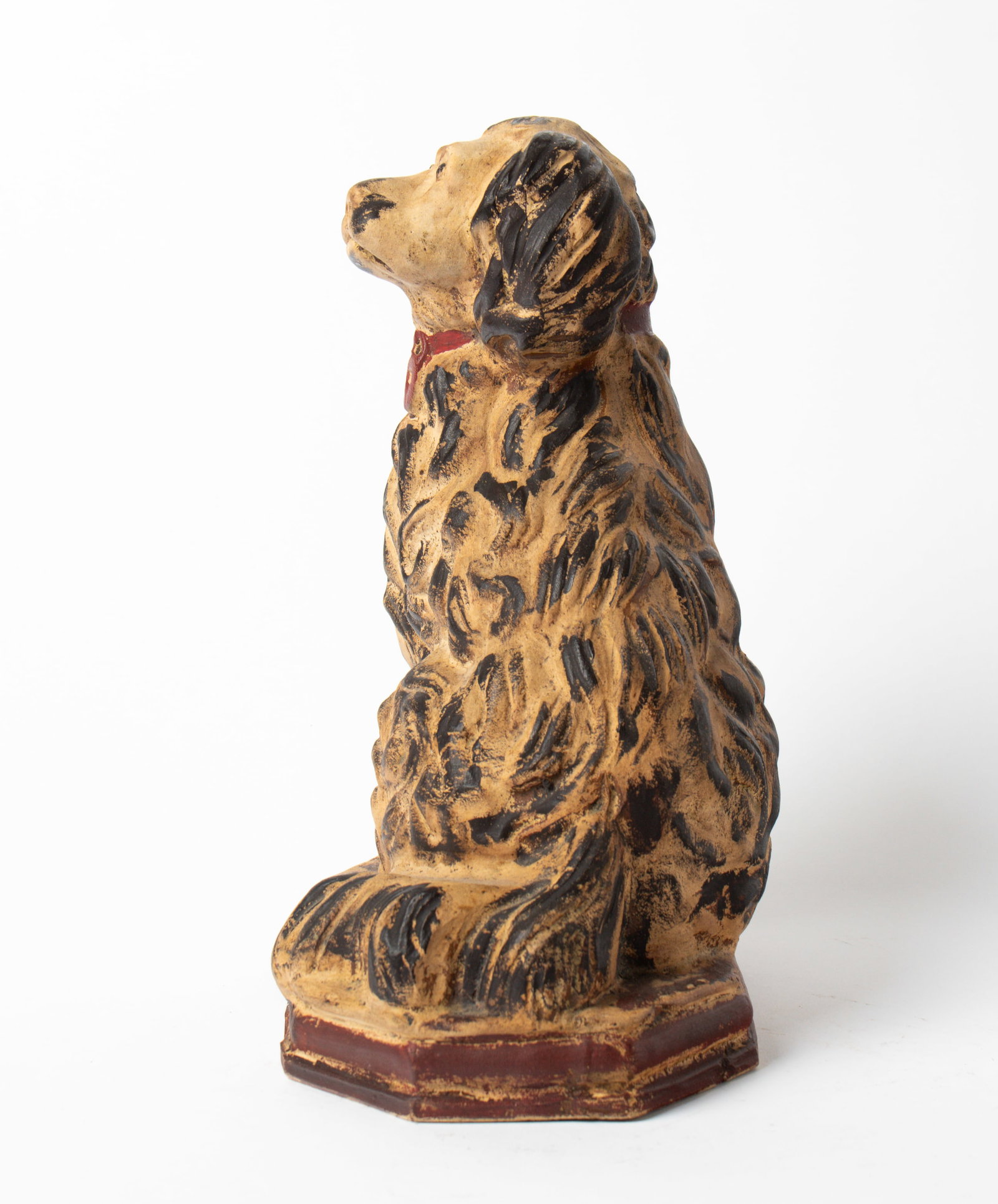 LARGE PAINT-DECORATED SEATED SPANIEL. - 3