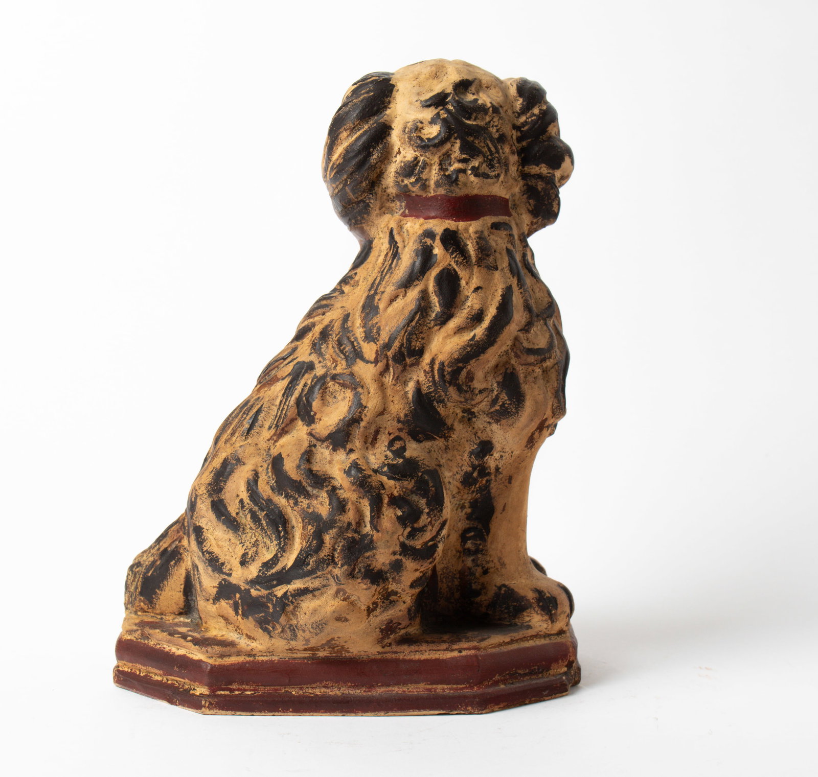 LARGE PAINT-DECORATED SEATED SPANIEL. - 4