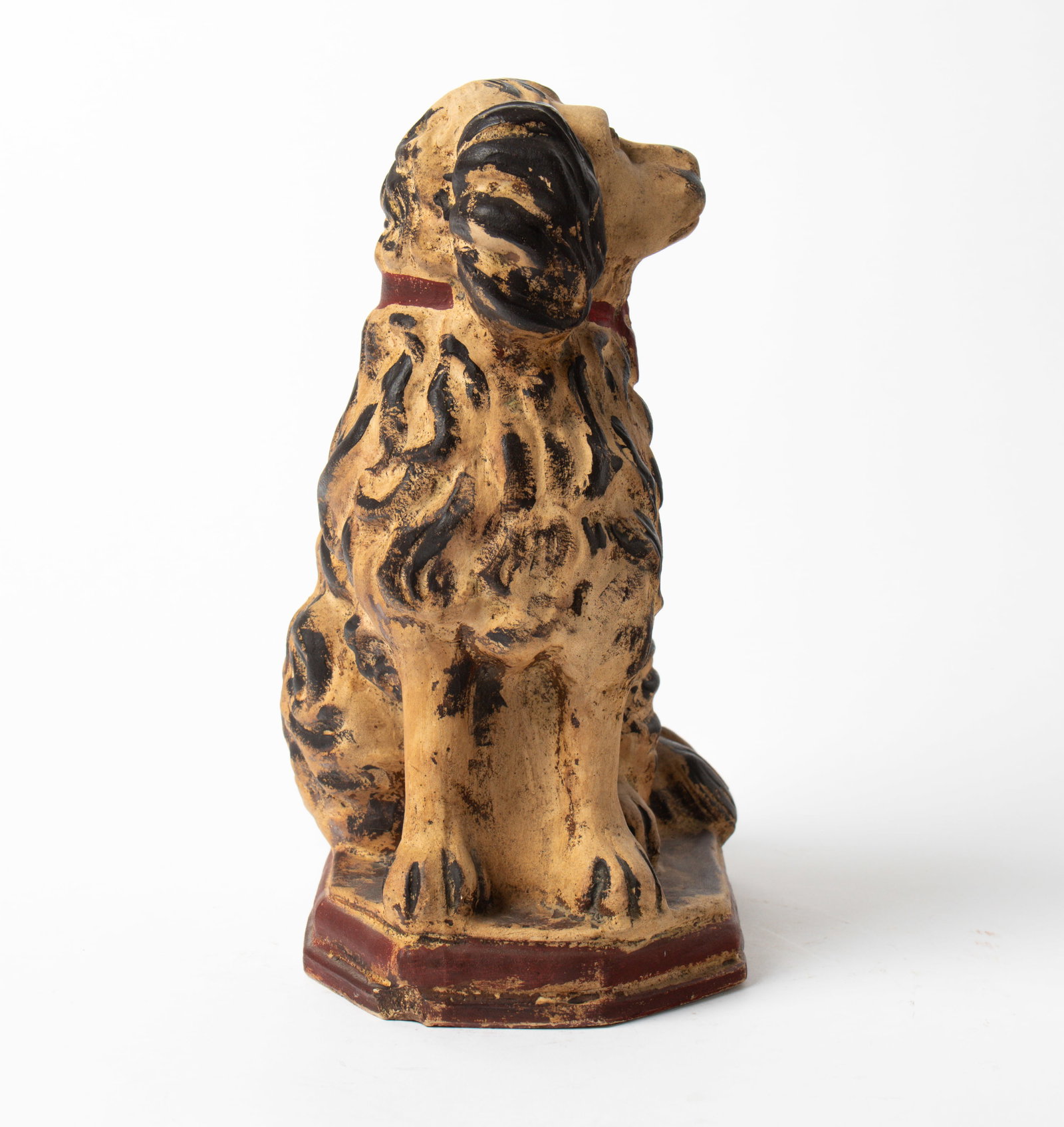 LARGE PAINT-DECORATED SEATED SPANIEL. - 5
