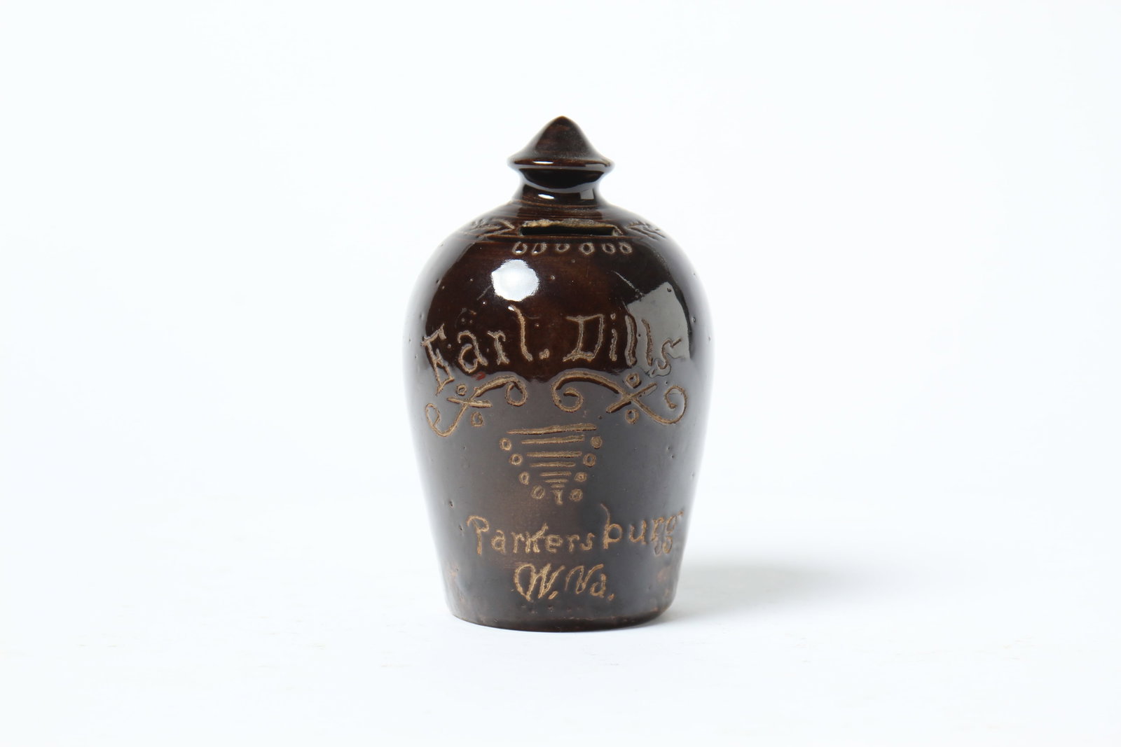 PARKERSBURG, WEST VIRGINIA SCRATCH BANK, INSCRIBED "EARL DILLS". (1 of 3)