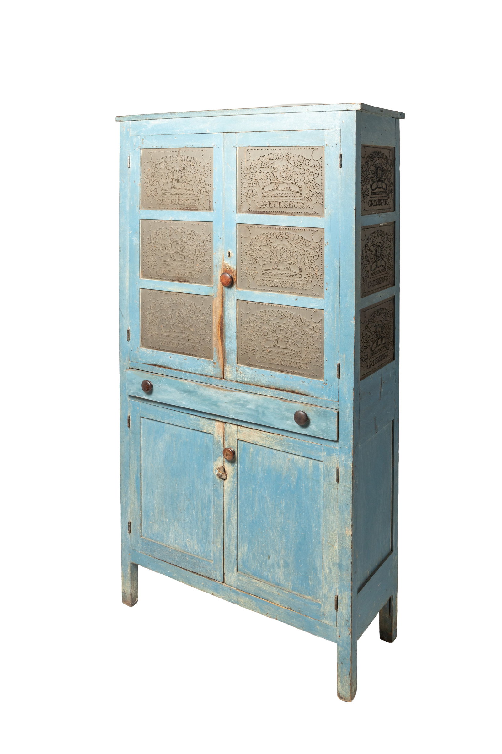 IMPORTANT GREENSBORO, PENNSYLVANIA PUNCHED TIN PIE SAFE. (1 of 6)